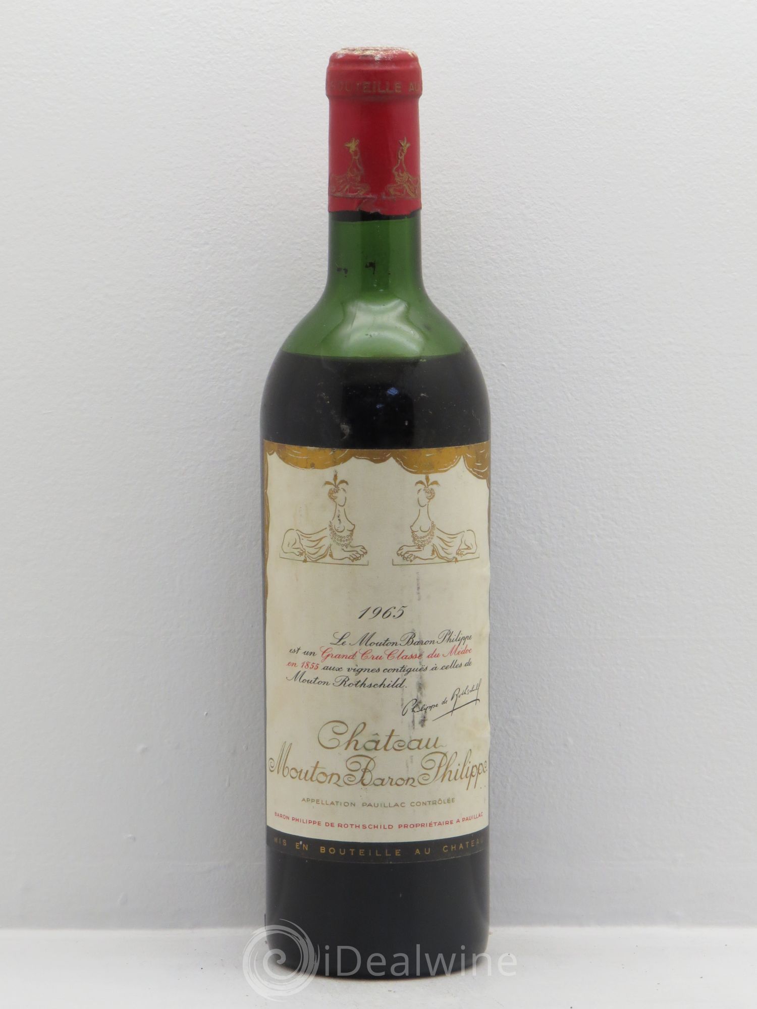 Château d' Armailhac - Mouton Baron(ne) Philippe 5ème Grand Cru Classé 1965 - Lot de 1 bouteille - 0
