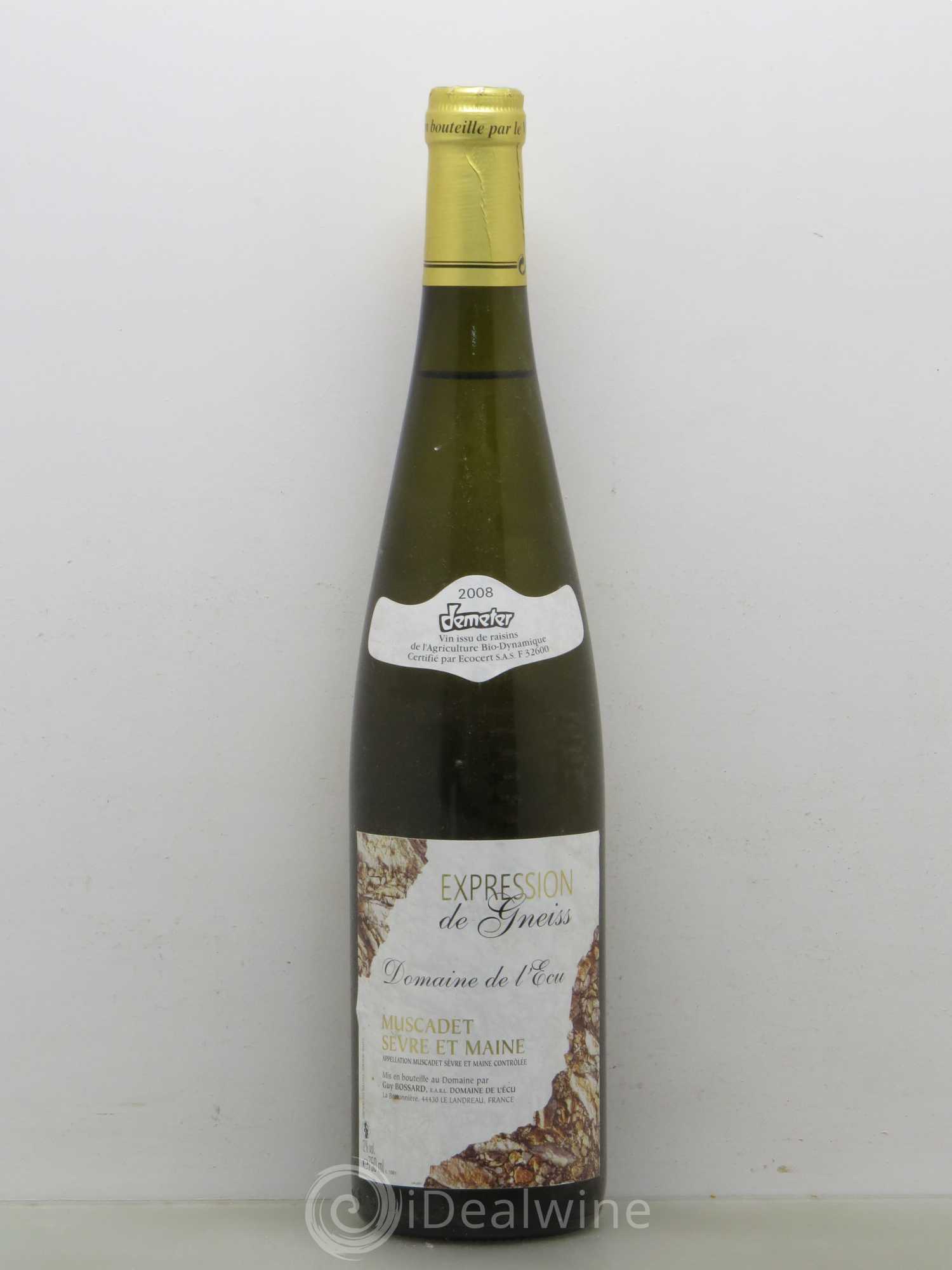 Muscadet-Sèvre-et-Maine Expression de Gneiss Domaine de L'Ecu 2008 - Lot de 1 bouteille - 0