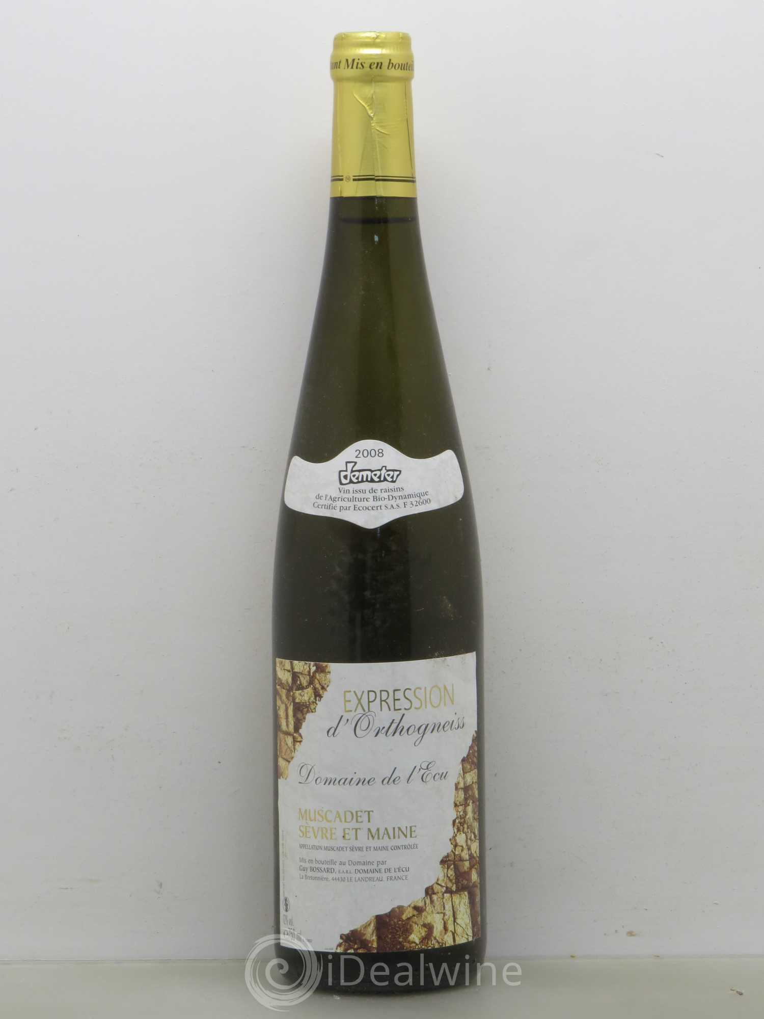 Muscadet-Sèvre-et-Maine Domaine de l'Ecu Orthogneiss 2008 - Posten von 1 Flasche - 0