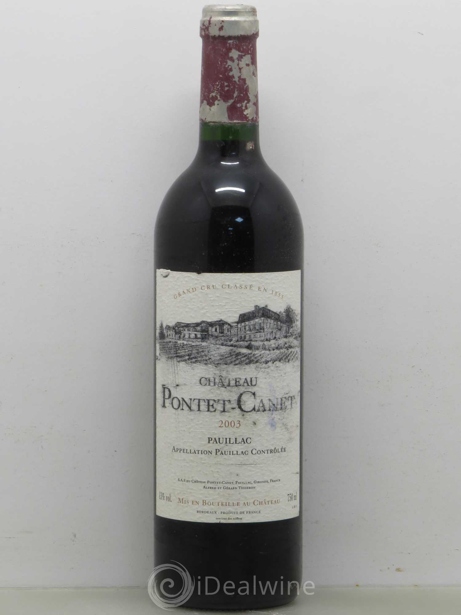 Château Pontet Canet 5ème Grand Cru Classé 2003 - Lot de 1 bouteille - 0