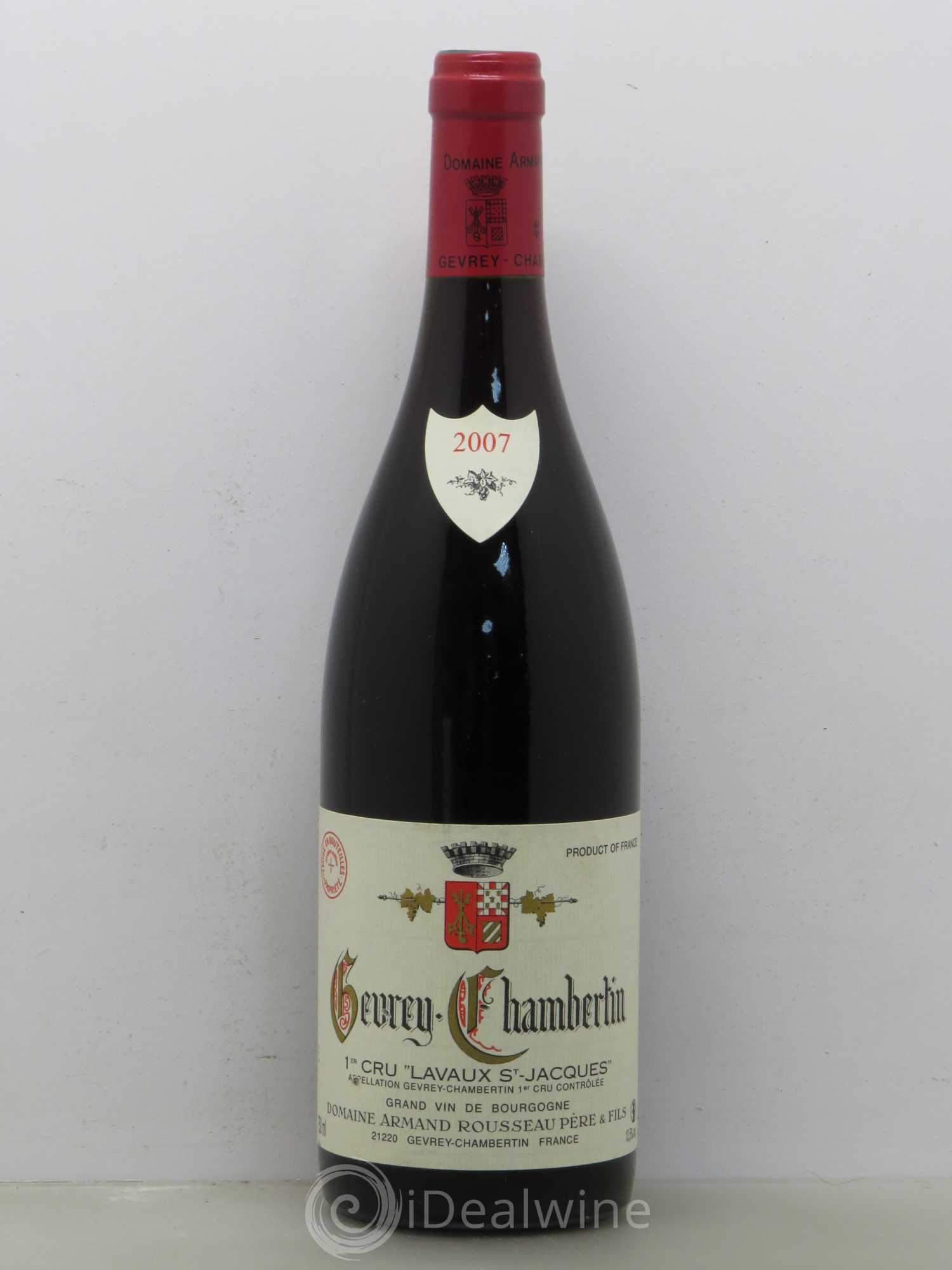 Gevrey-Chambertin 1er Cru Lavaux Saint Jacques Armand Rousseau (Domaine) 2007 - Lot de 1 bouteille - 0