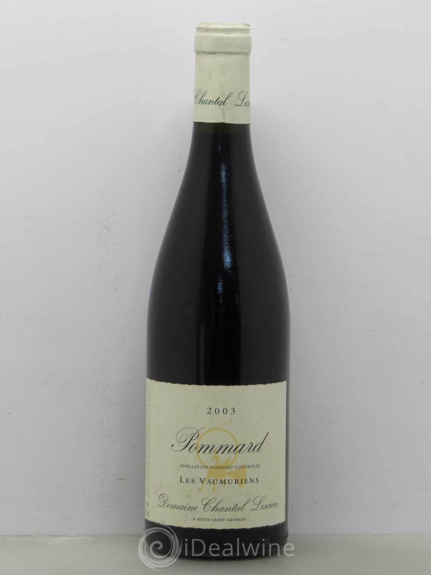 Pommard Les Vaumuriens Chantal Lescure 2003 - Lot de 1 bouteille - 0