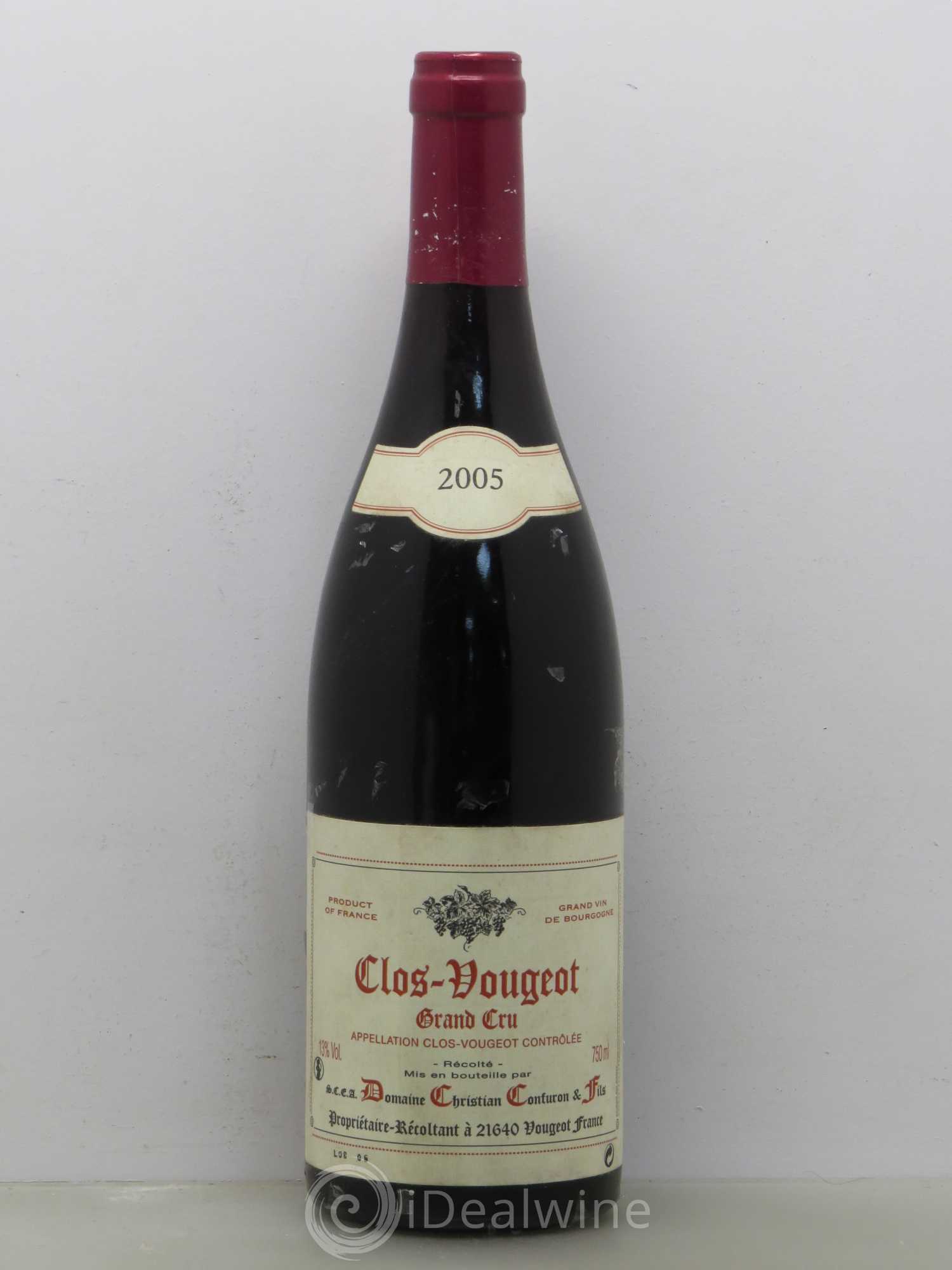Clos de Vougeot Grand Cru Christian Confuron 2005 - Lot de 1 bouteille - 0