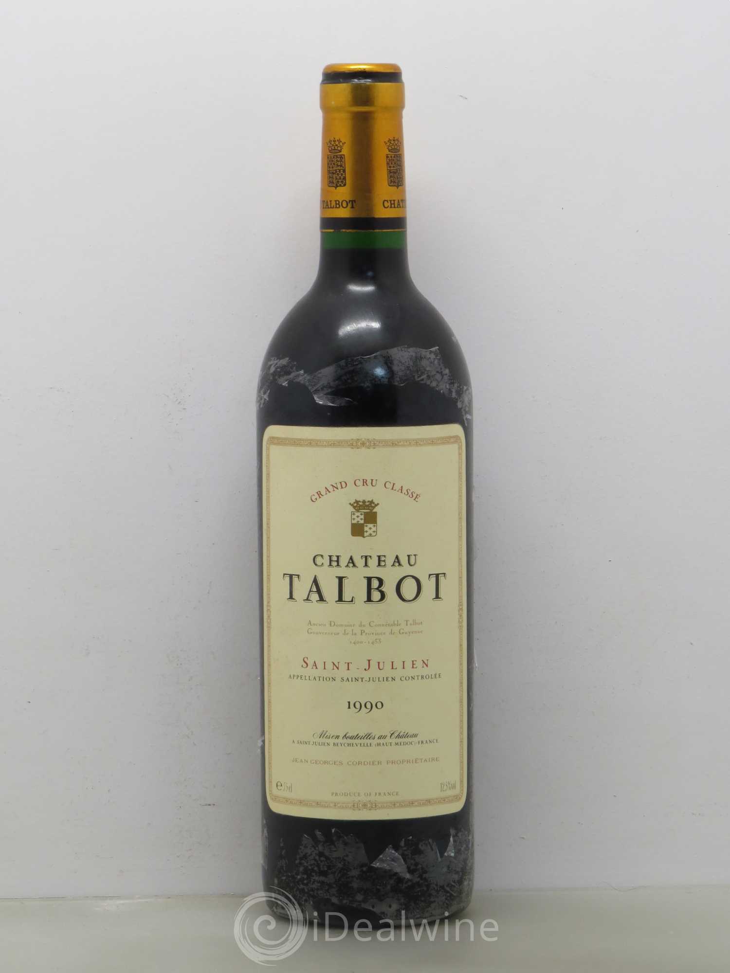 Château Talbot 4ème Grand Cru Classé 1990 - Lot de 1 bouteille - 0