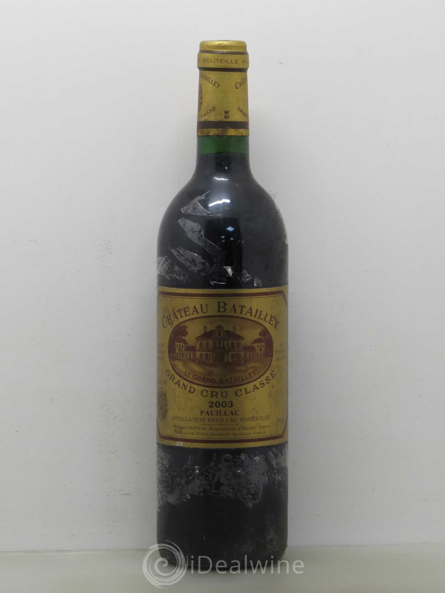 Château Batailley 5ème Grand Cru Classé 2003 - Lot de 1 bouteille - 0