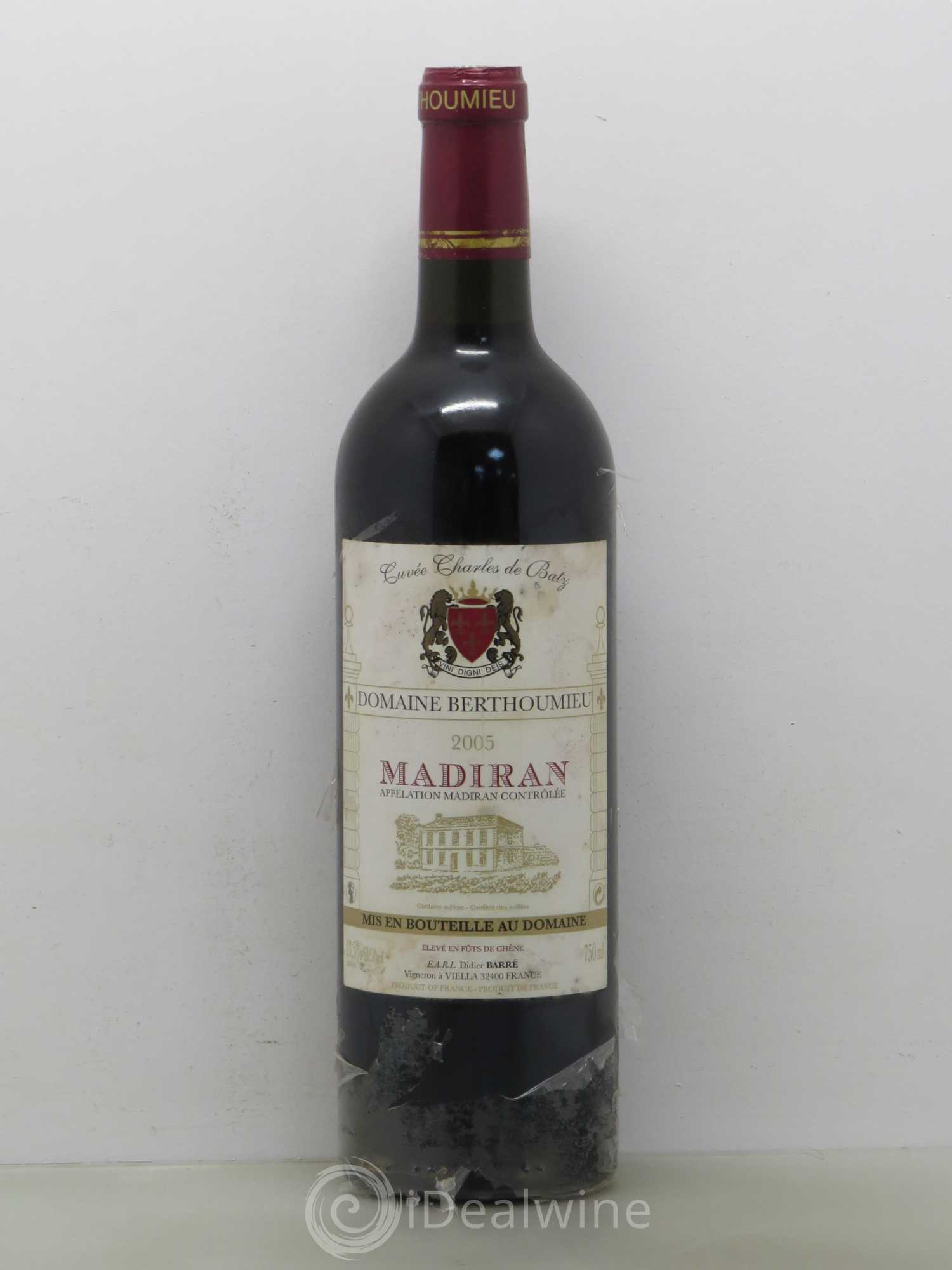 Madiran Berthoumieu Charles de batz 2005 - Posten von 1 Flasche - 0
