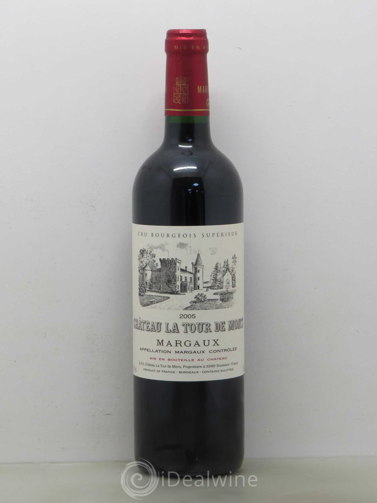 Château la Tour de Mons Cru Bourgeois 2005 - Lot de 1 bouteille - 0