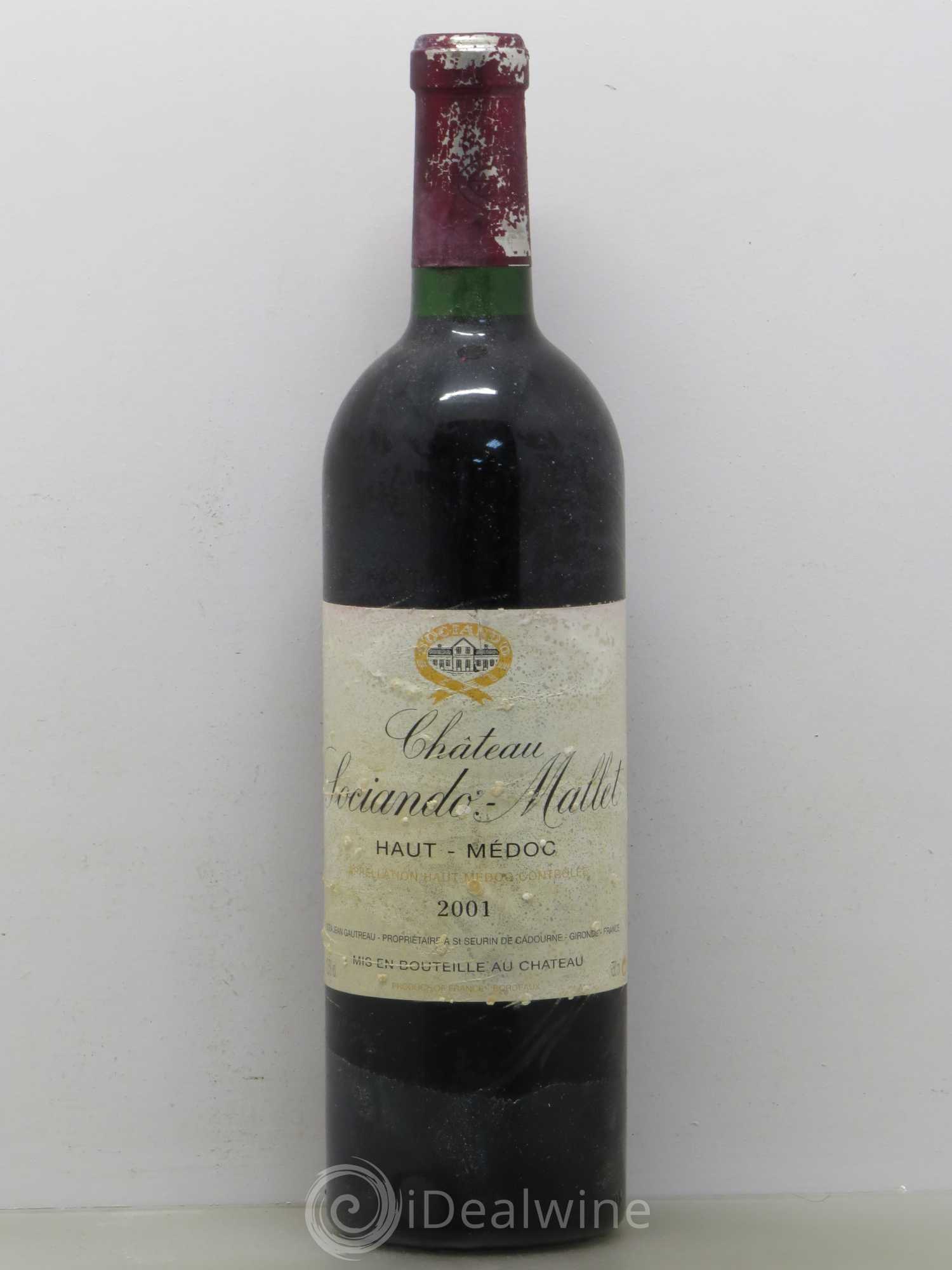 Château Sociando Mallet 2001 - Lot de 1 bouteille - 0