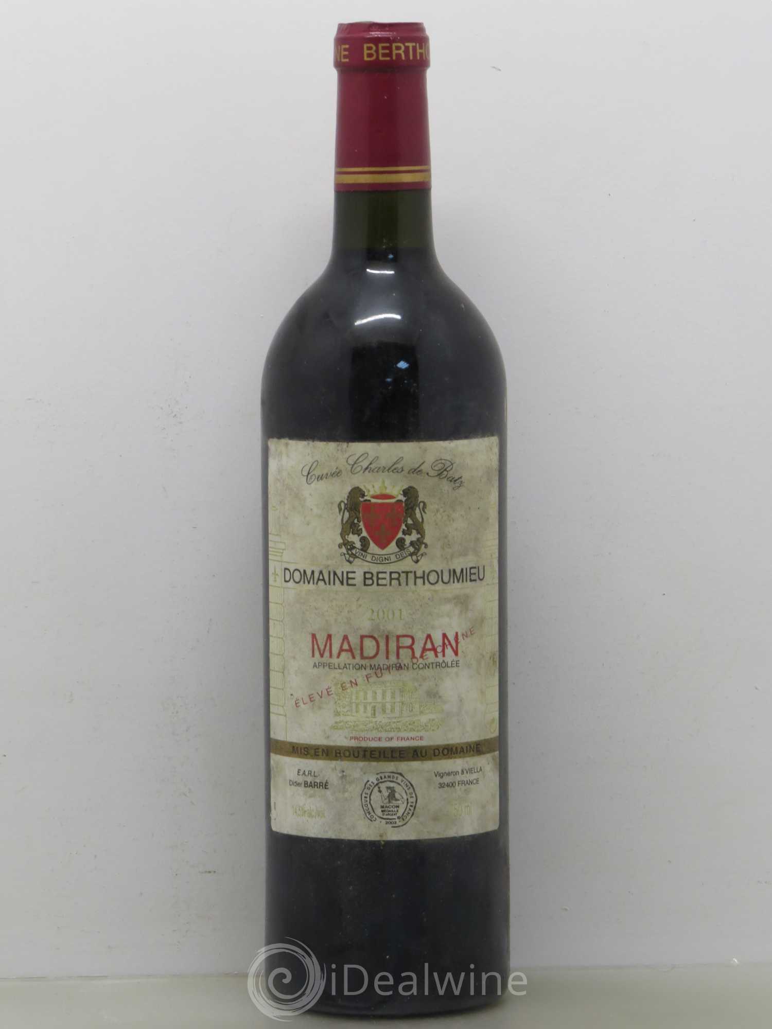Madiran Berthoumieu Charles de batz 2001 - Posten von 1 Flasche - 0