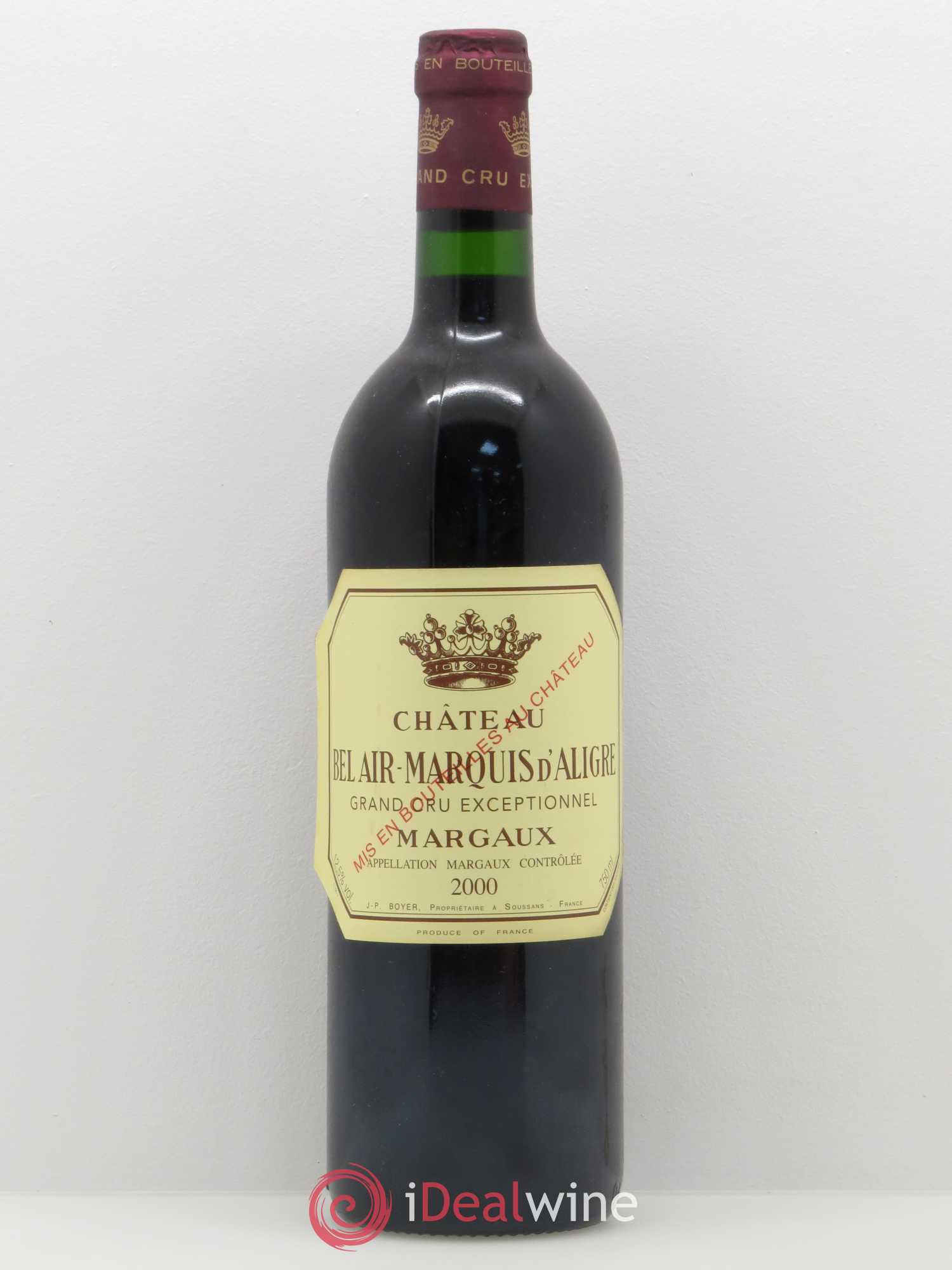 Château Bel Air Marquis d'Aligre 2000 - Lot de 1 bouteille - 0