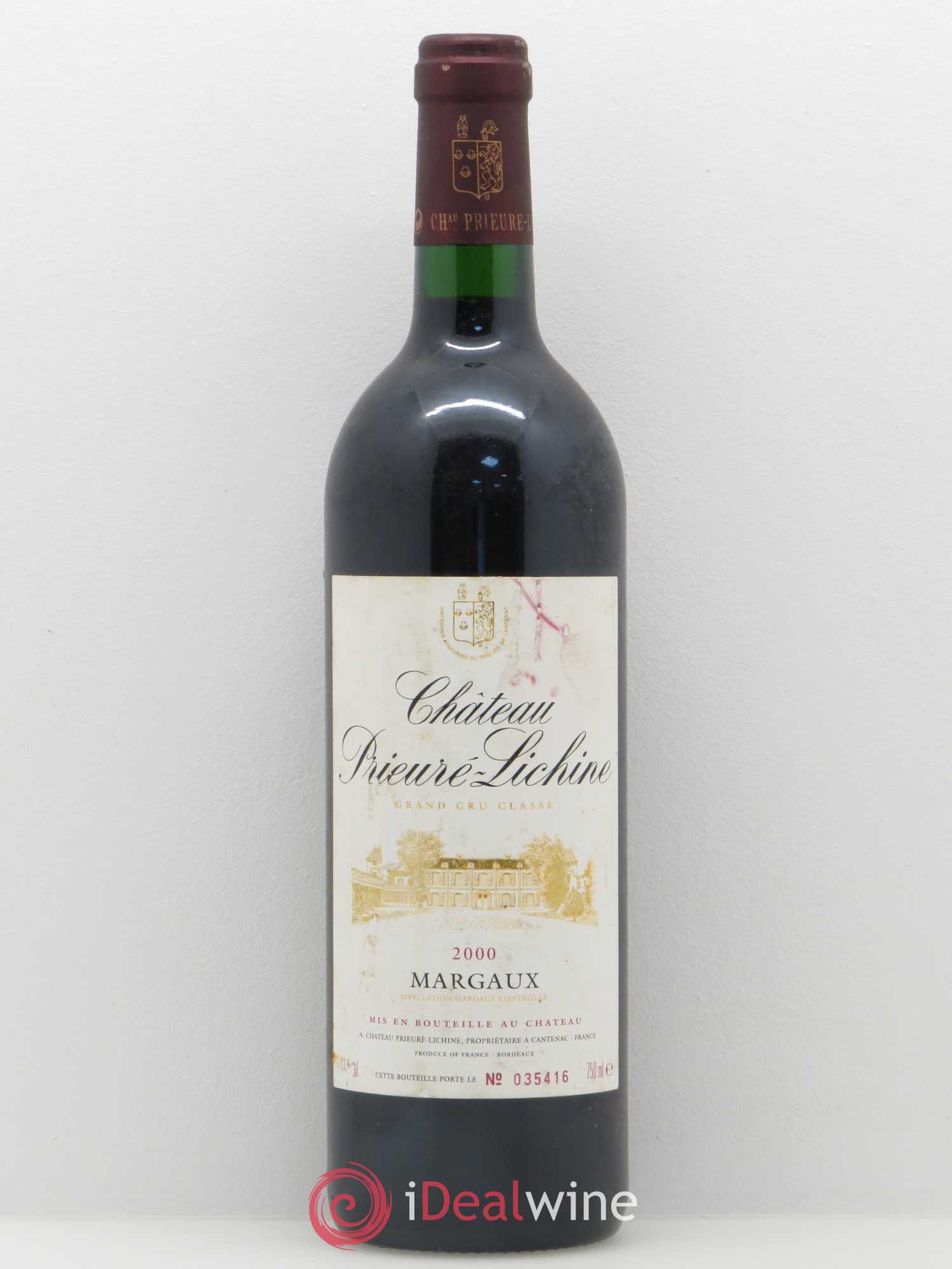 Château Prieuré Lichine 4ème Grand Cru Classé 2000 - Lot de 1 bouteille - 0