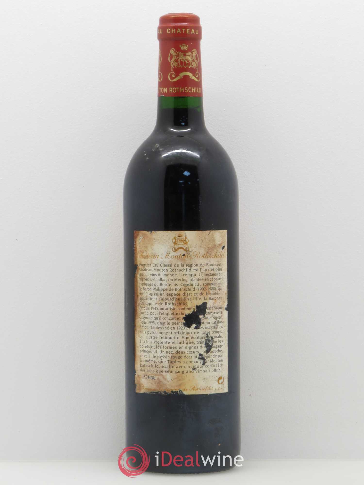 Château Mouton Rothschild 1er Grand Cru Classé 1995 - Lot de 1 bouteille - 1