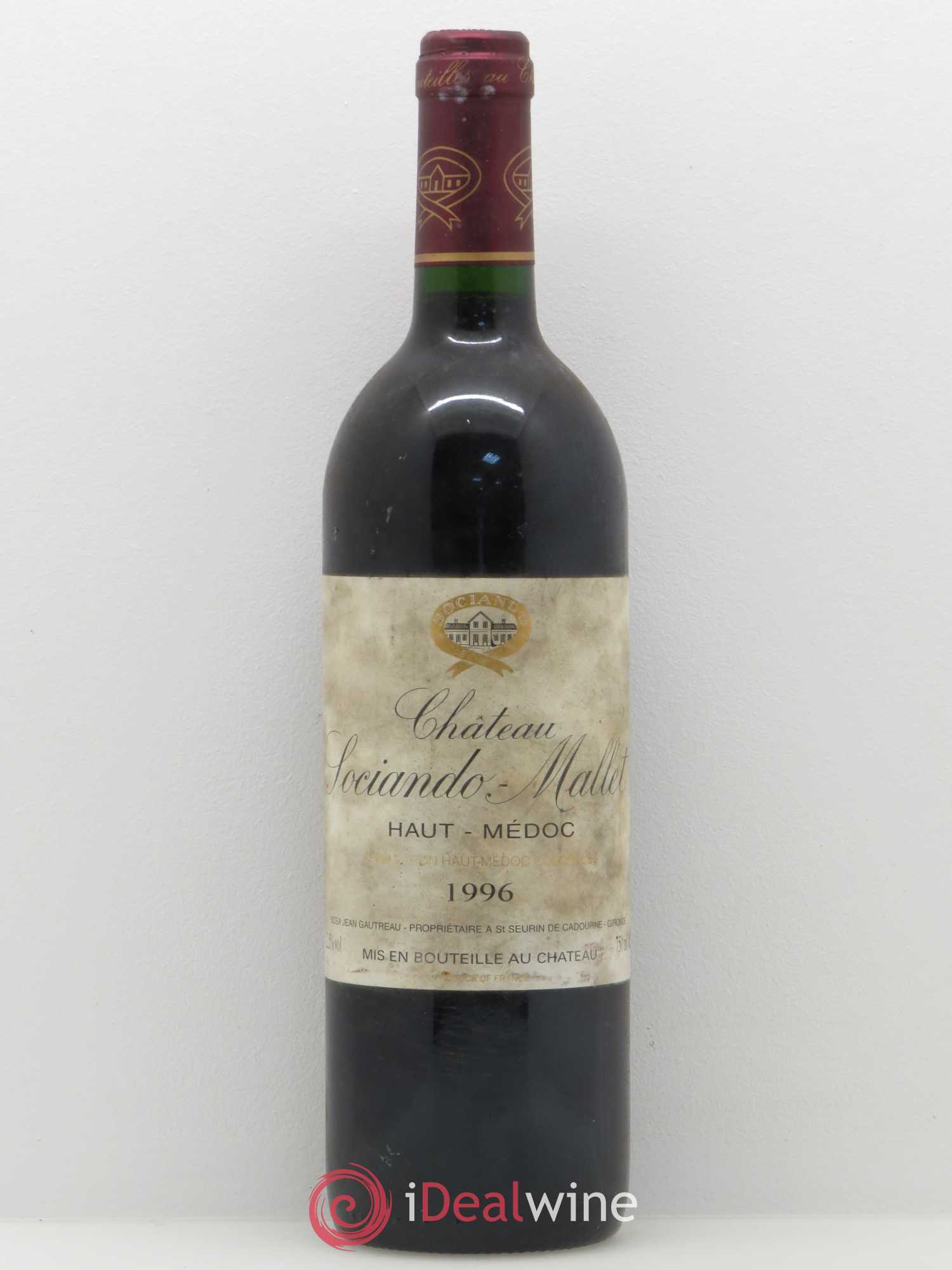 Château Sociando Mallet 1996 - Lot de 1 bouteille - 0