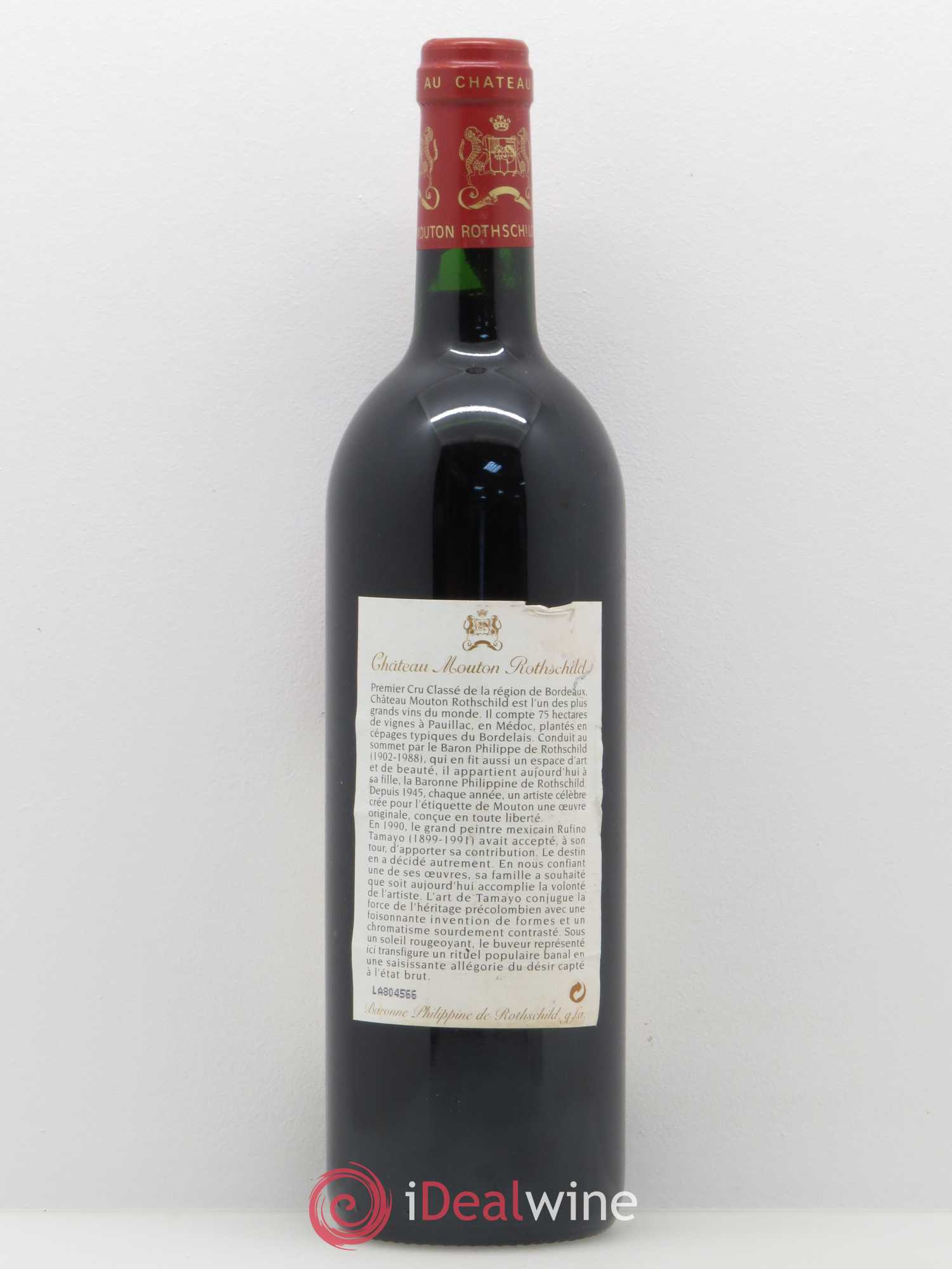 Château Mouton Rothschild 1er Grand Cru Classé 1998 - Lot de 1 bouteille - 1