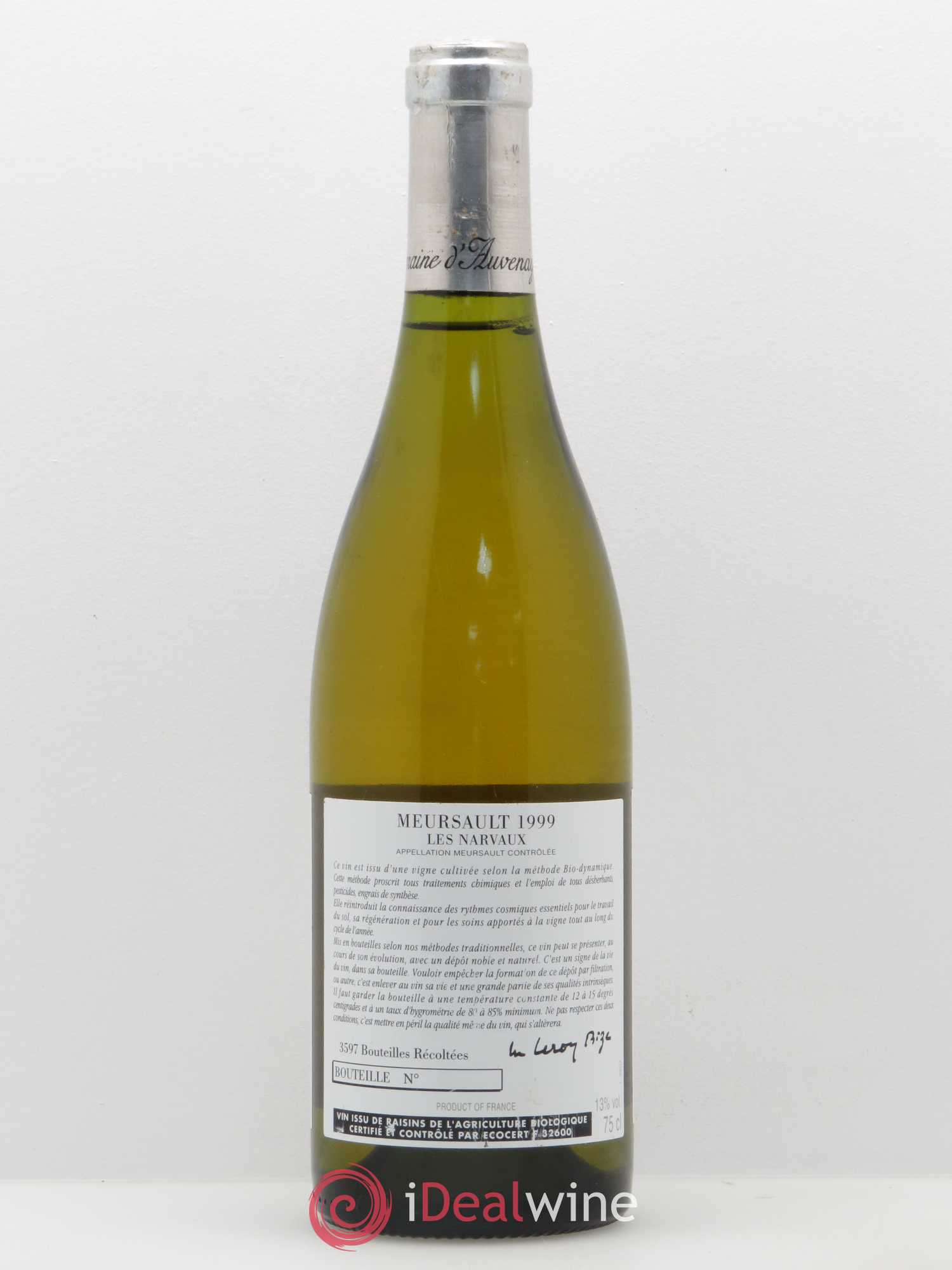 Meursault Les Narvaux d'Auvenay (Domaine) 1999 - Lot de 1 bouteille - 1
