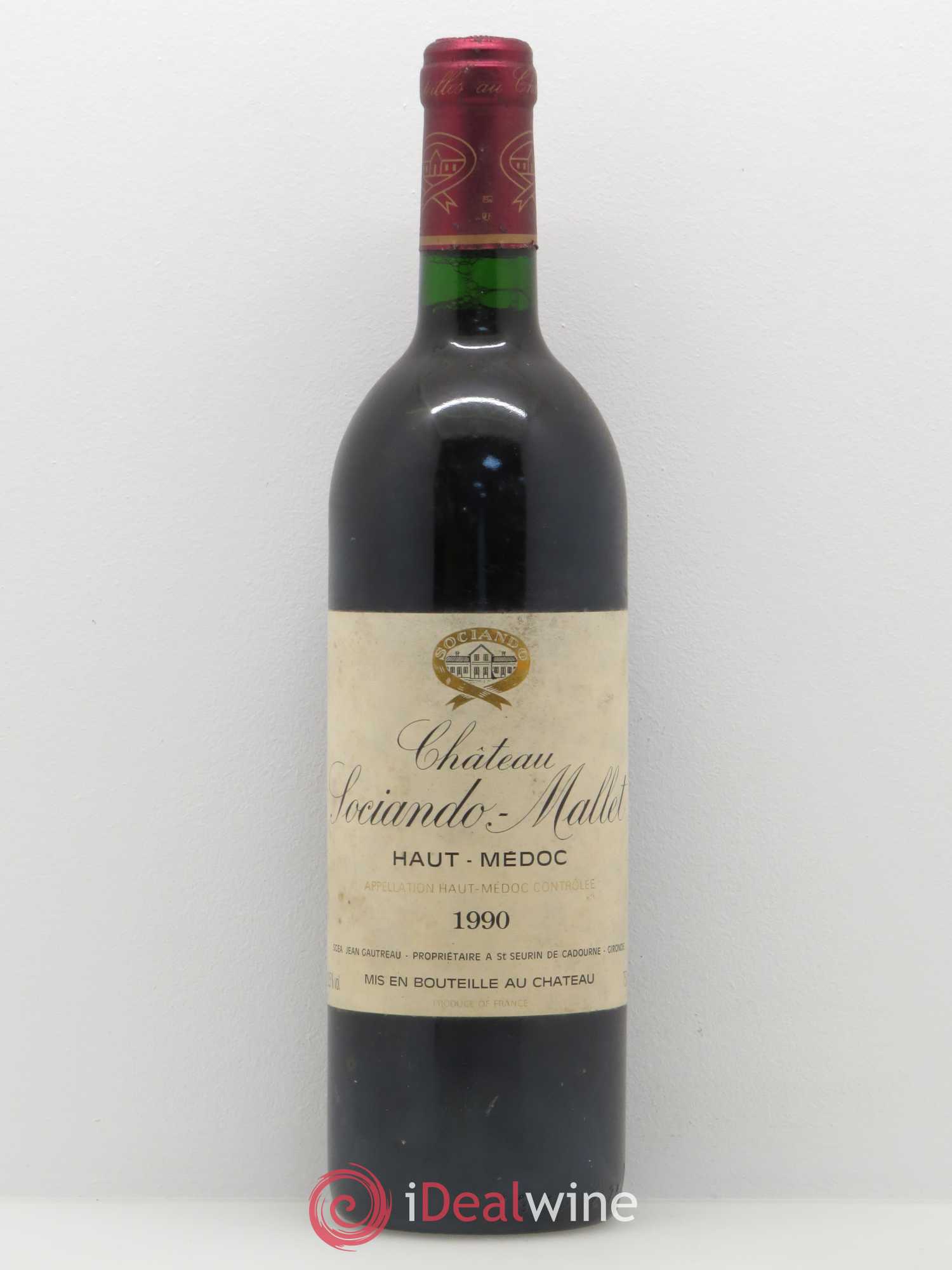 Château Sociando Mallet 1990 - Lot de 1 bouteille - 0