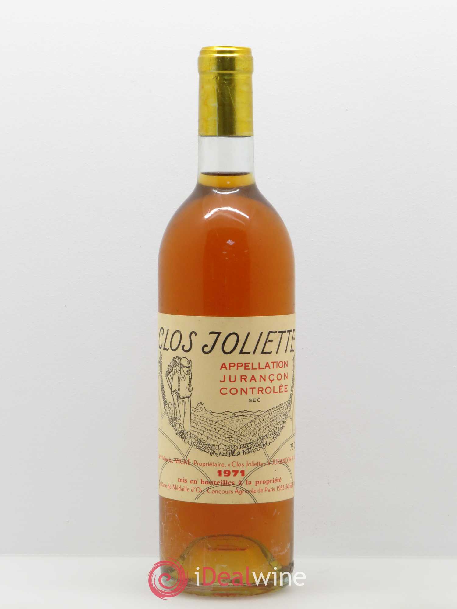 Jurançon Clos Joliette Sec 1971 - Posten von 1 Flasche - 0