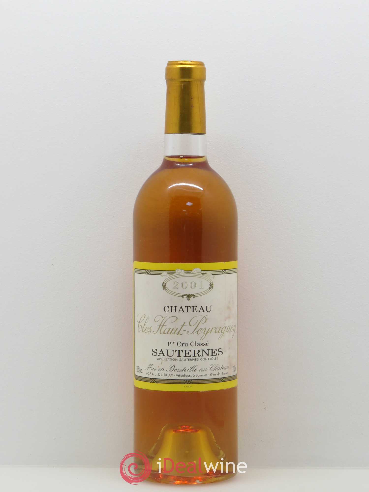 Clos Haut-Peyraguey 1er Grand Cru Classé 2001 - Lotto di 1 bottiglia - 0