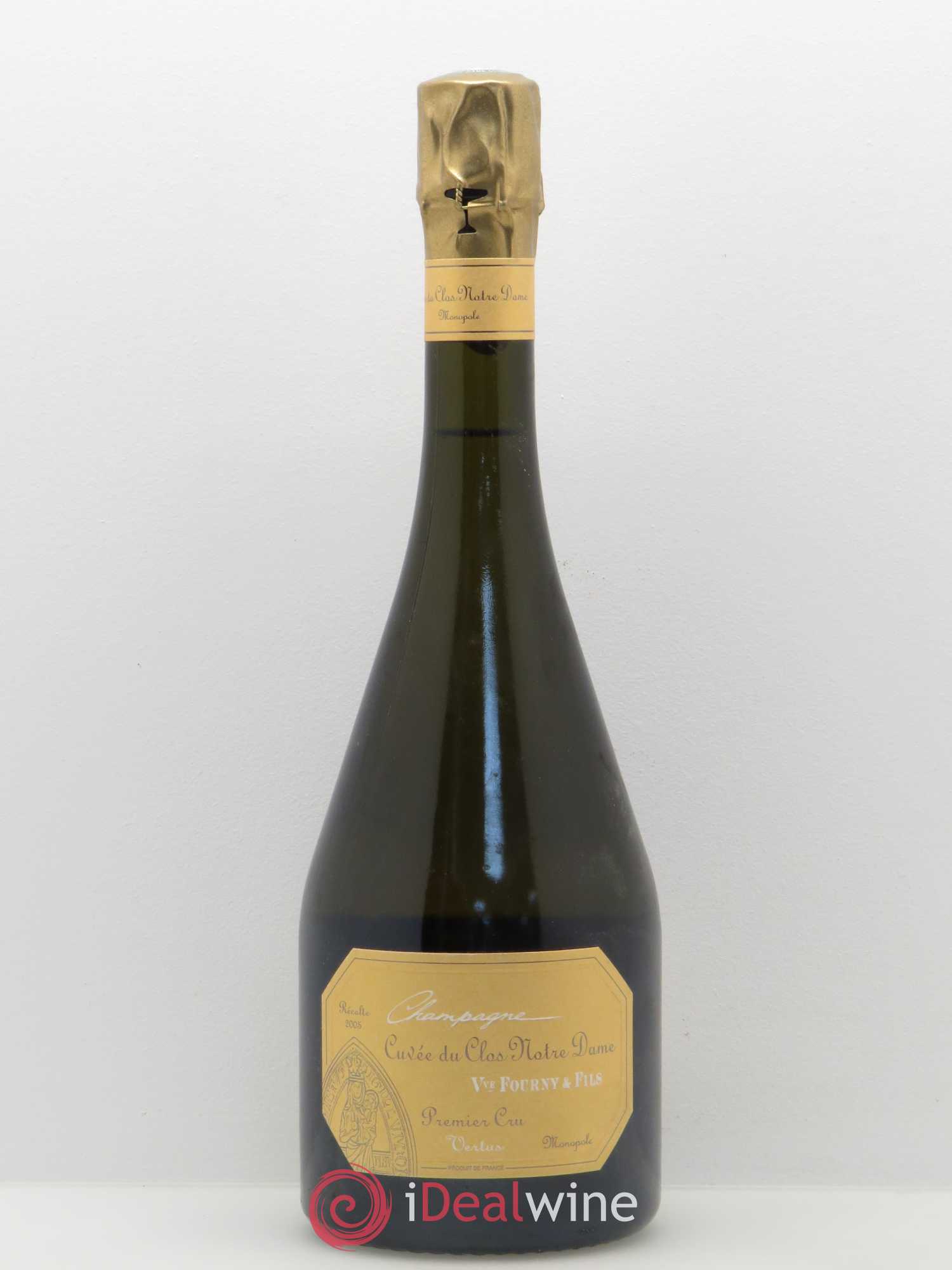 Champagne Cuvée du Clos Fg Notre Dame Extra brut Veuve Fourny 2005 - Posten von 1 Flasche - 0