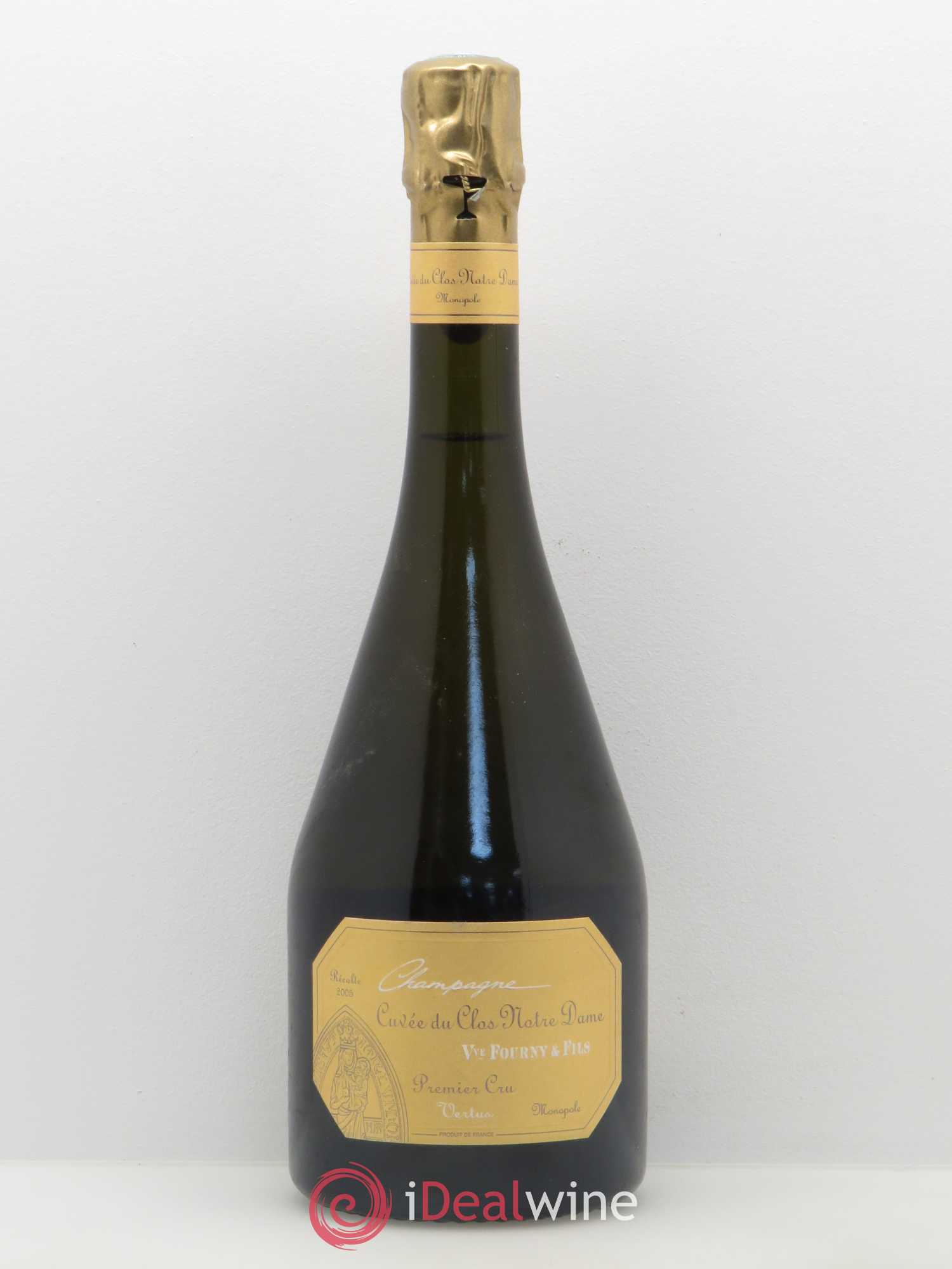 Champagne Cuvée du Clos Fg Notre Dame Extra brut Veuve Fourny 2005 - Posten von 1 Flasche - 0