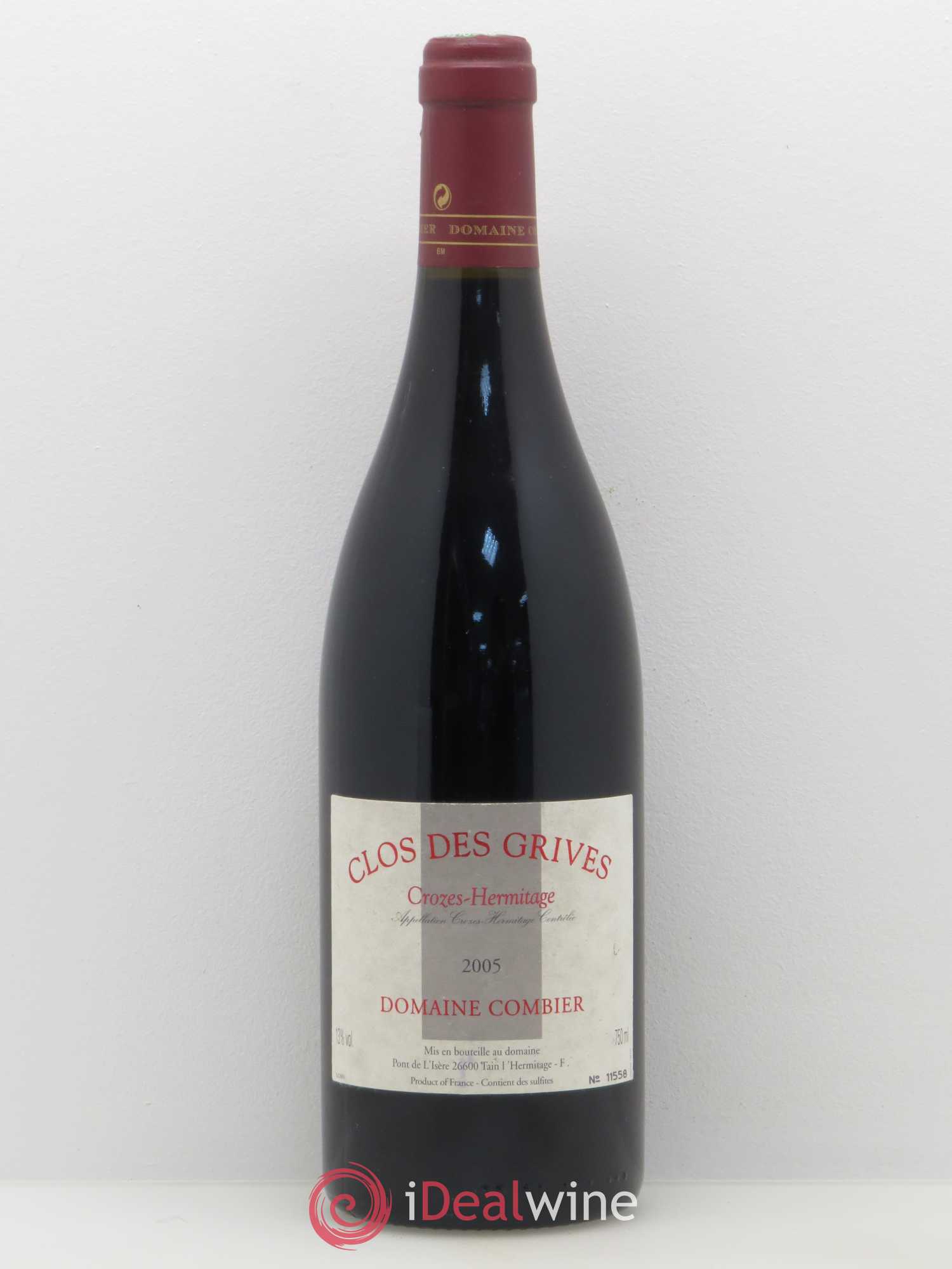 Crozes-Hermitage Clos des Grives Combier 2005 - Lot de 1 bouteille - 0