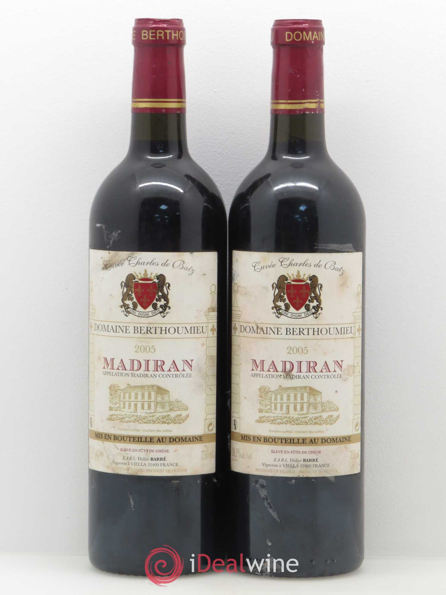 Madiran Charles de Batz Berthoumieu 2005 - Posten von 2 Flaschen - 0