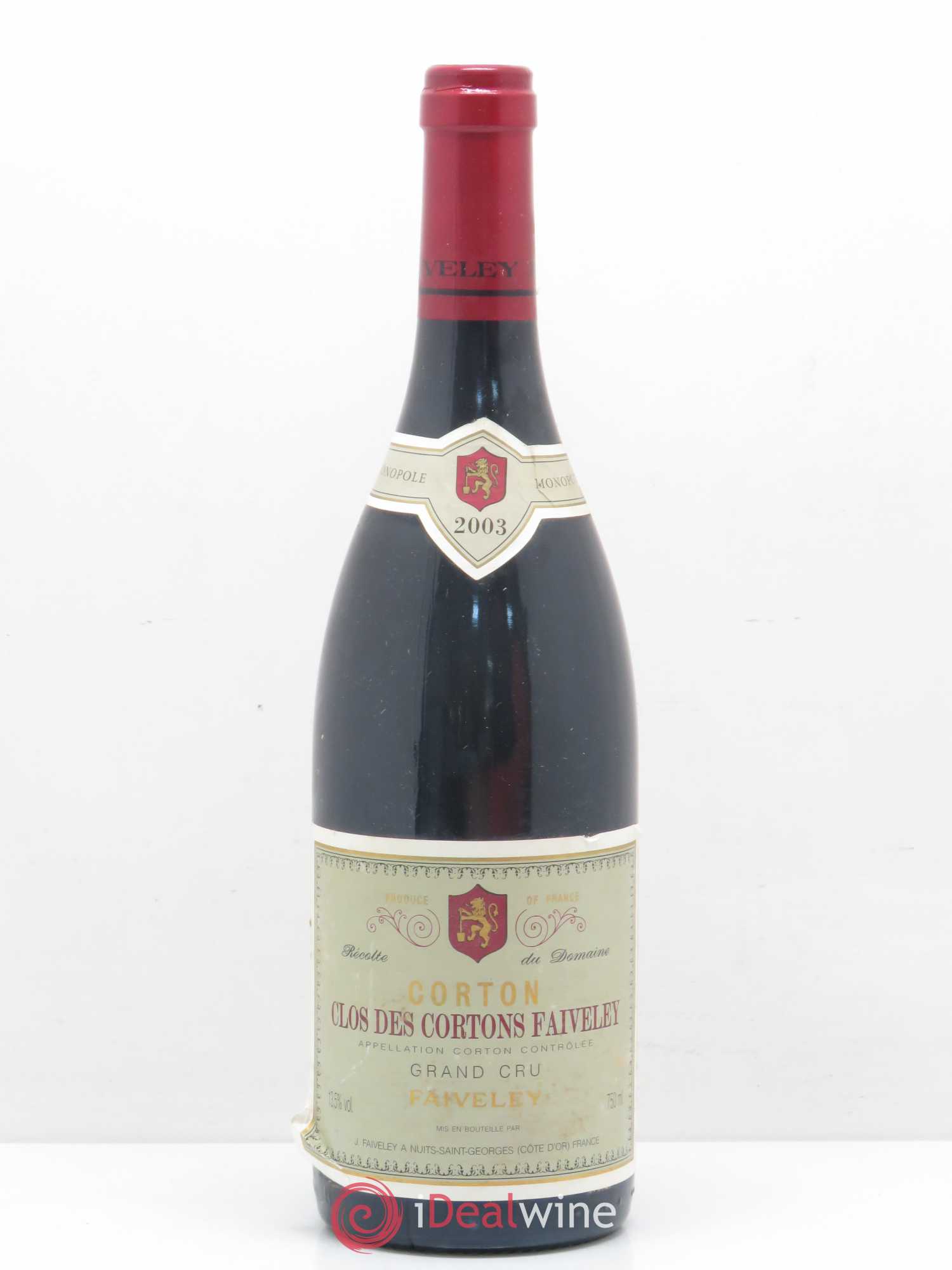 Corton Grand Cru Clos des Cortons Faiveley 2003 - Lot de 1 bouteille - 0