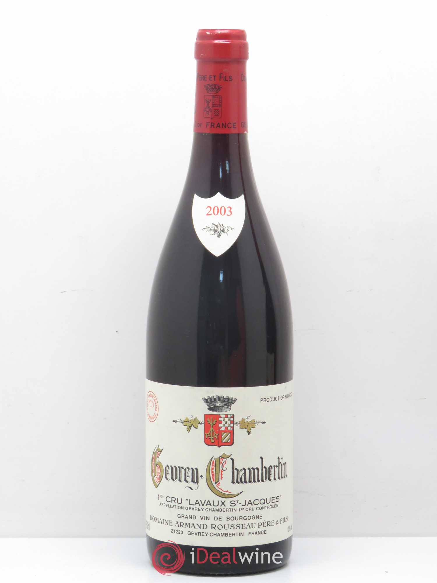 Gevrey-Chambertin 1er Cru Lavaux Saint Jacques Armand Rousseau (Domaine) 2003 - Lot de 1 bouteille - 0