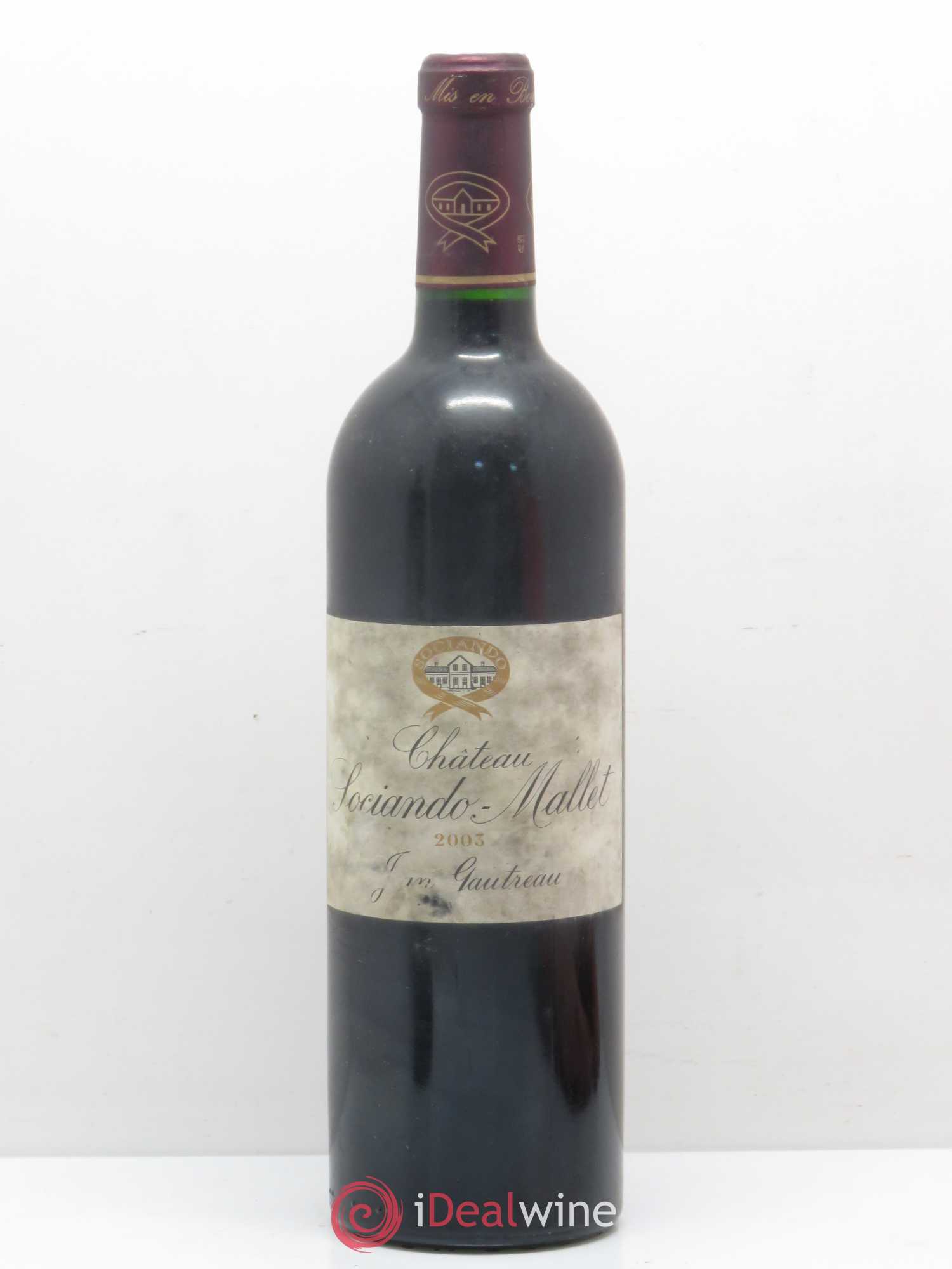 Château Sociando Mallet 2003 - Lot de 1 bouteille - 0