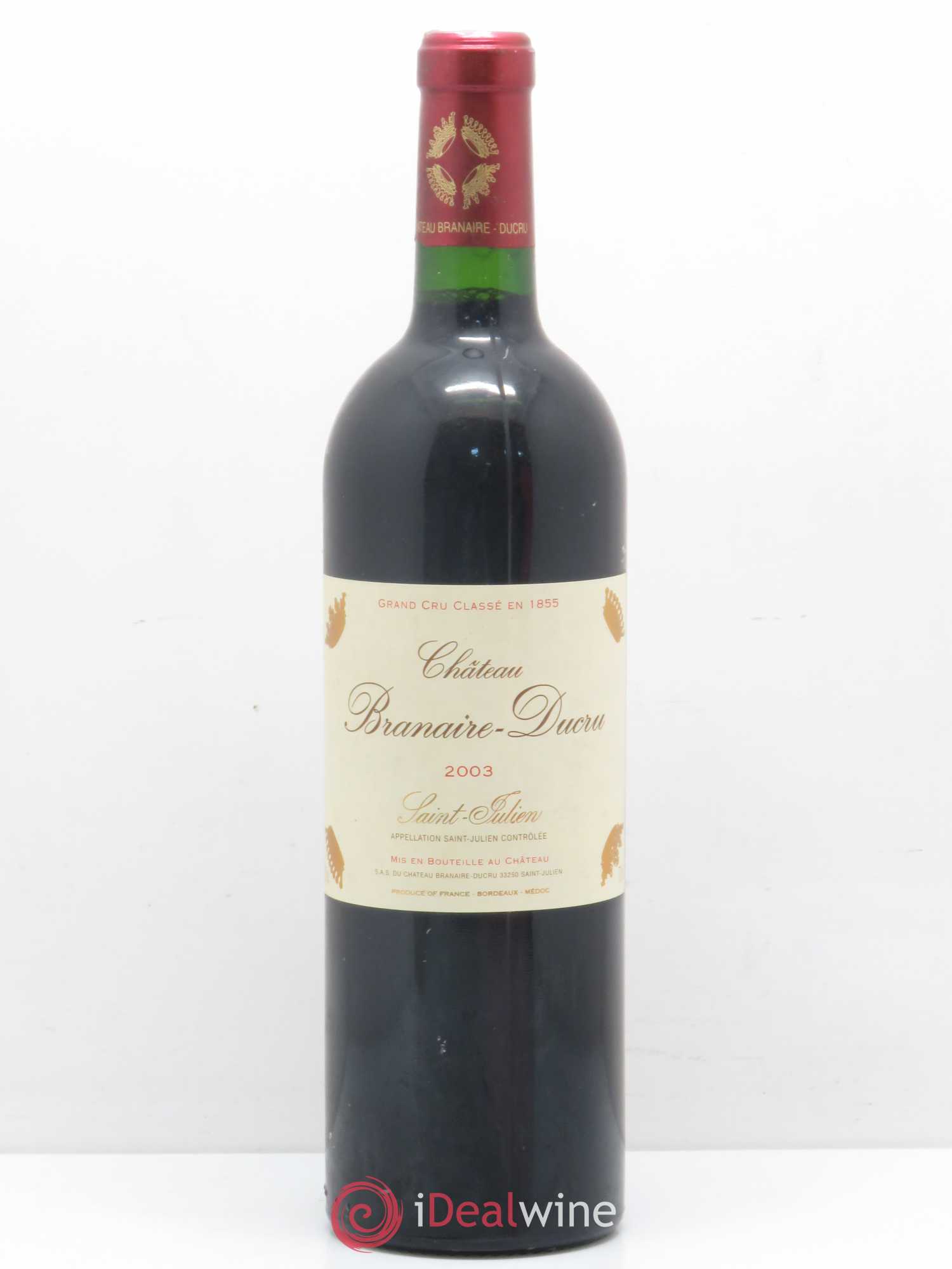 Château Branaire Ducru 4ème Grand Cru Classé 2003 - Lot de 1 bouteille - 0