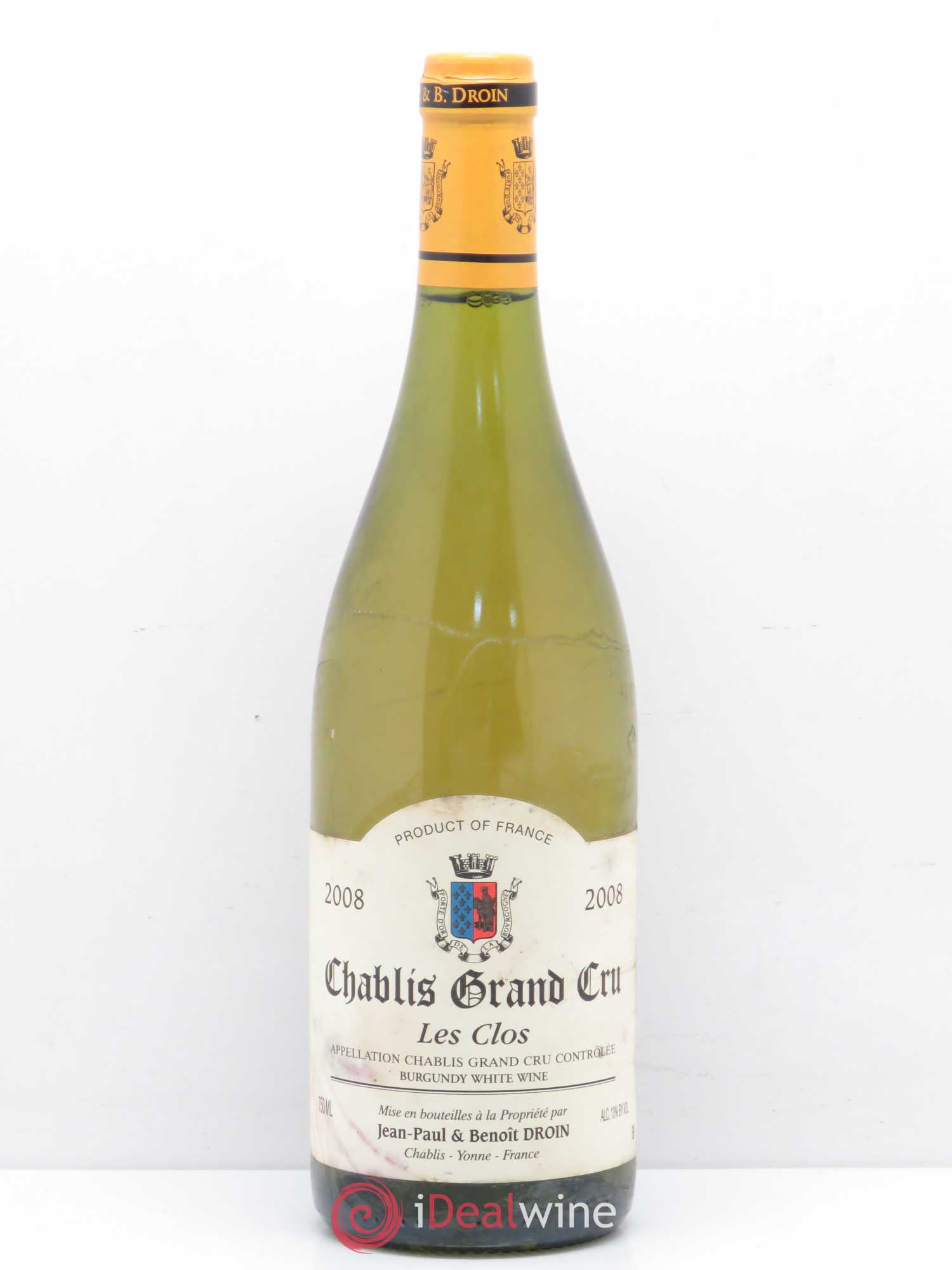 Chablis Grand Cru Les Clos Jean-Paul & Benoît Droin (Domaine) 2008 - Lot de 1 bouteille - 0