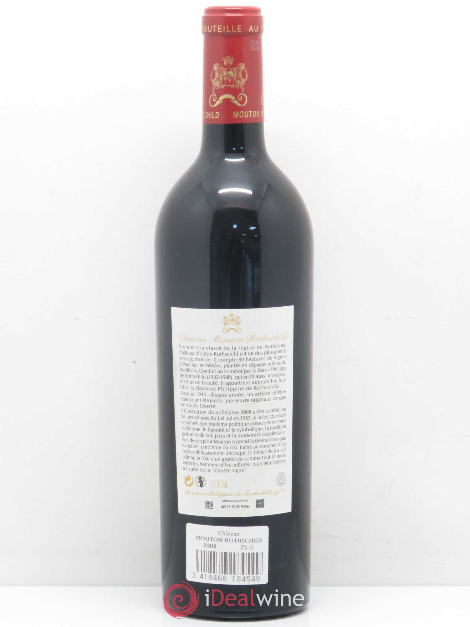 Château Mouton Rothschild 1er Grand Cru Classé 2008 - Lot de 1 bouteille - 1