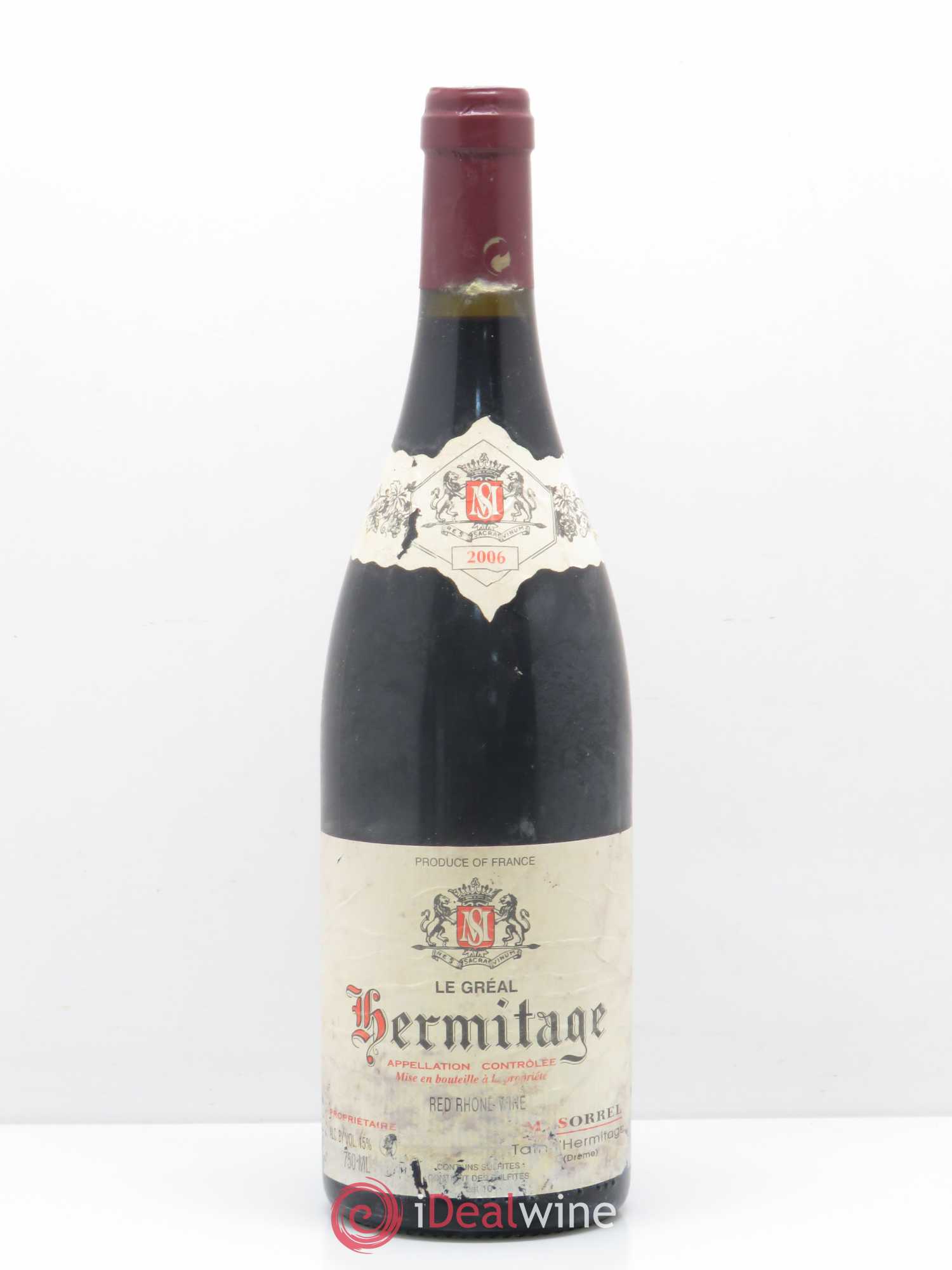 Hermitage Le Gréal Marc Sorrel 2006 - Lot de 1 bouteille - 0