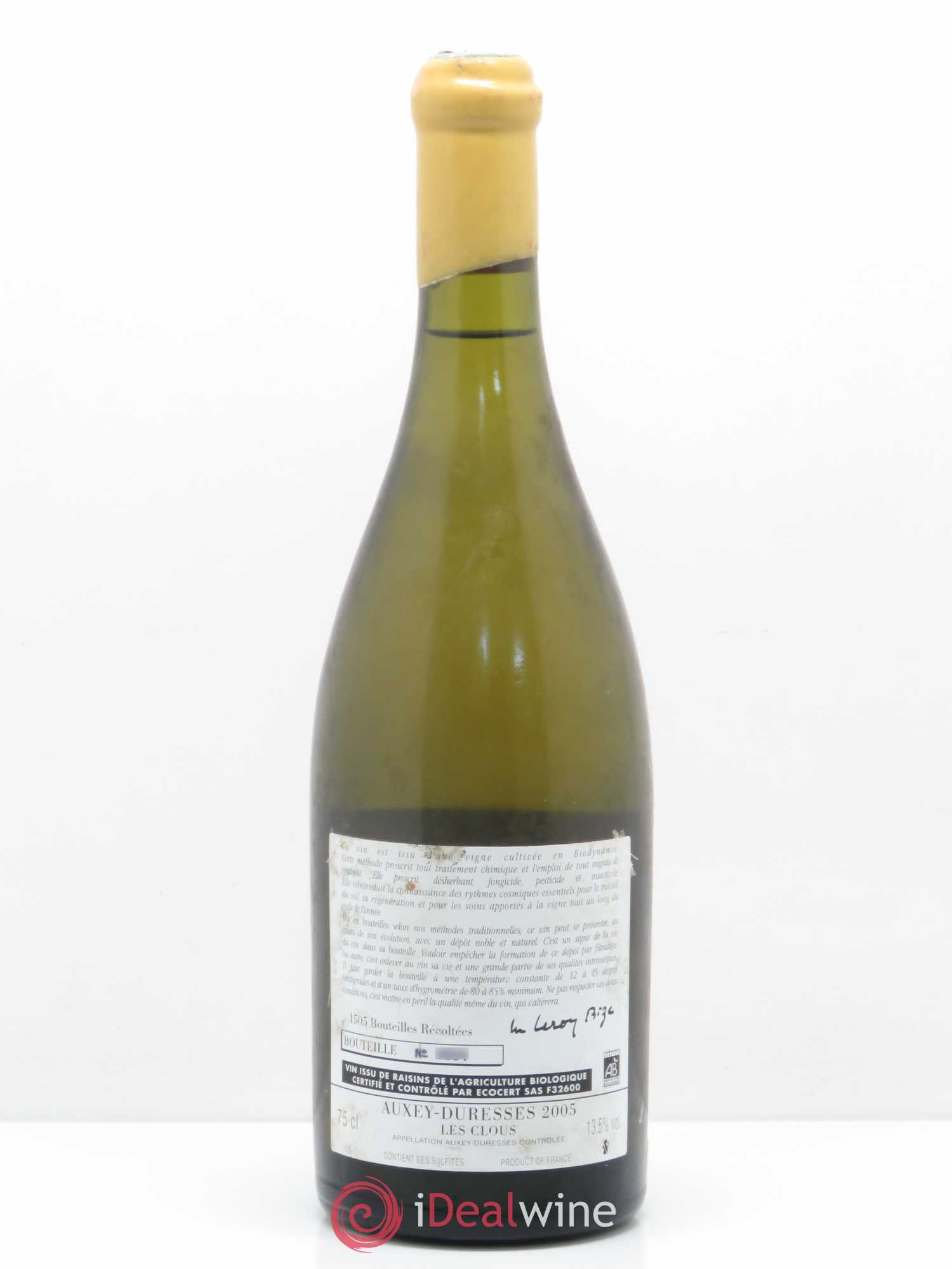 Auxey-Duresses Les Clous d'Auvenay (Domaine) 2005 - Lot de 1 bouteille - 1