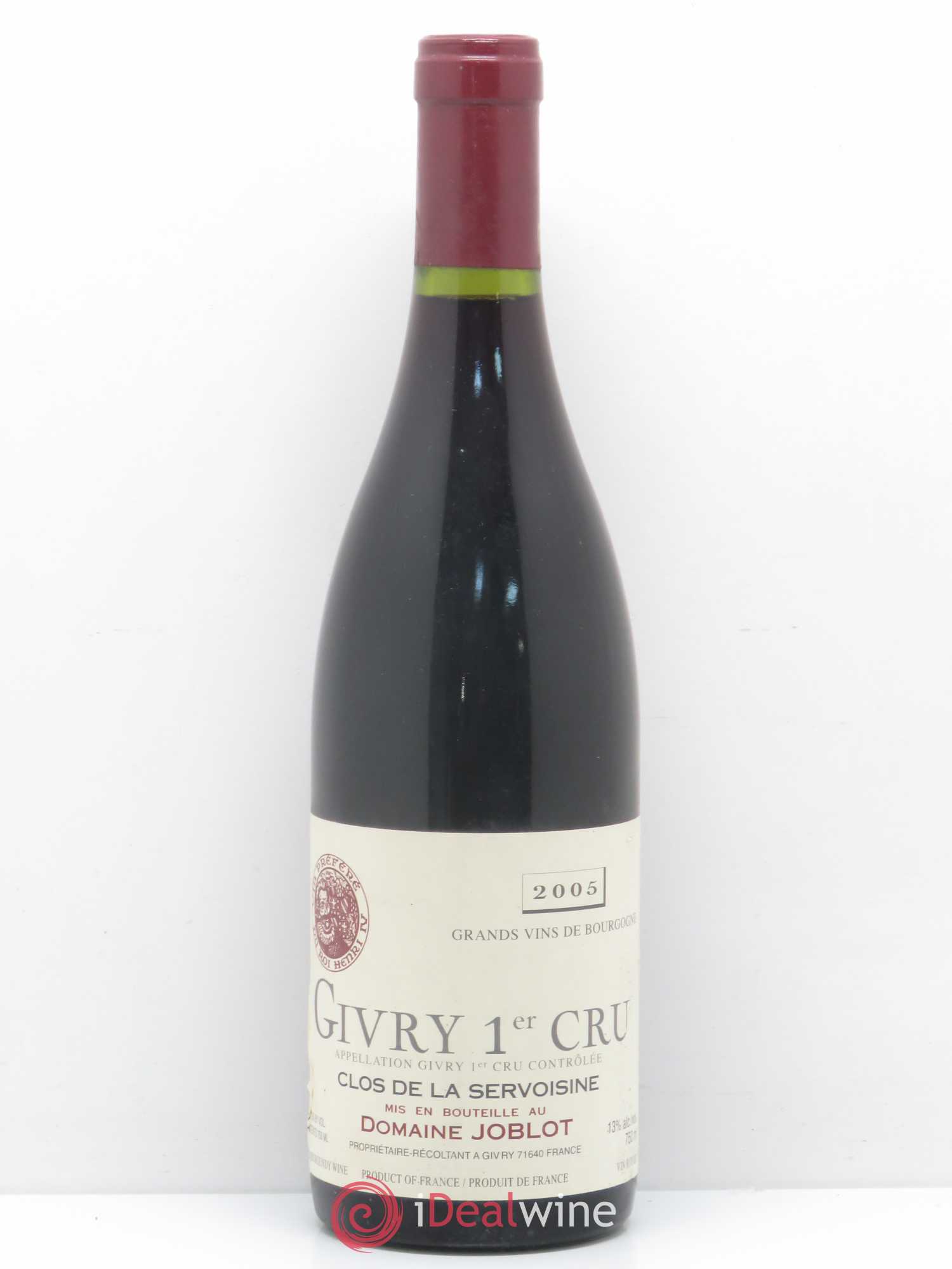 Givry 1er Cru Servoisine Joblot (Domaine) 2005 - Lot de 1 bouteille - 0