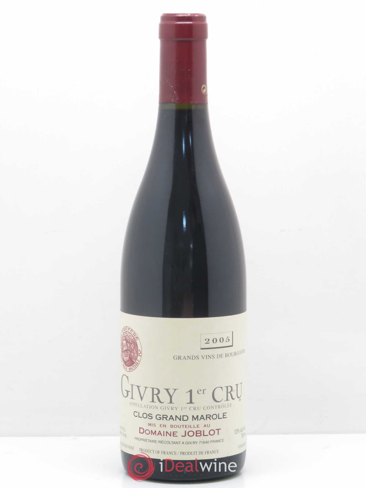 Givry 1er Cru Clos Grand Marole Joblot 2005 - Posten von 1 Flasche - 0