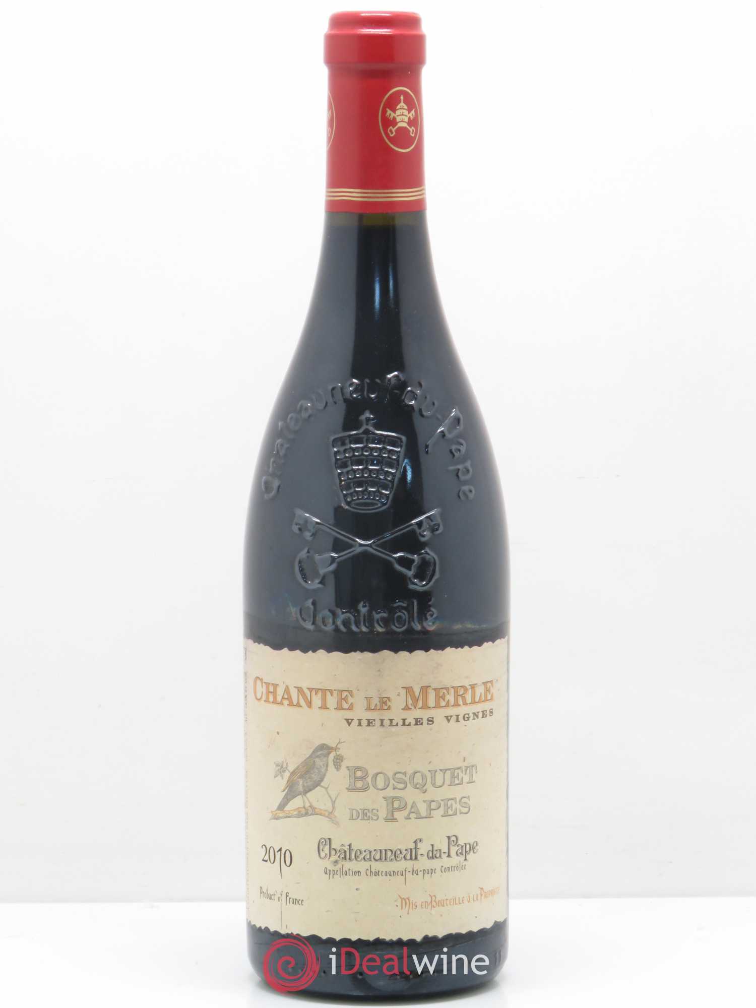 Châteauneuf-du-Pape Bosquet des Papes Chante Le Merle Vieilles Vignes Famille Boiron 2010 - Lot de 1 bouteille - 0