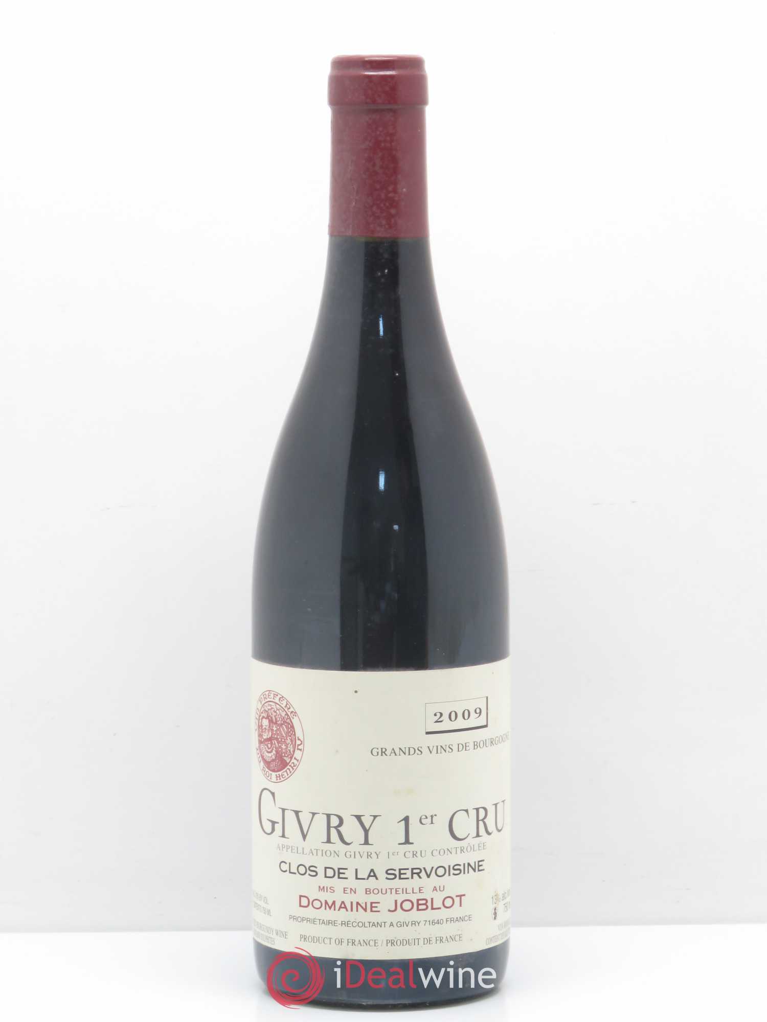 Givry 1er Cru Servoisine Joblot (Domaine) 2009 - Lot de 1 bouteille - 0