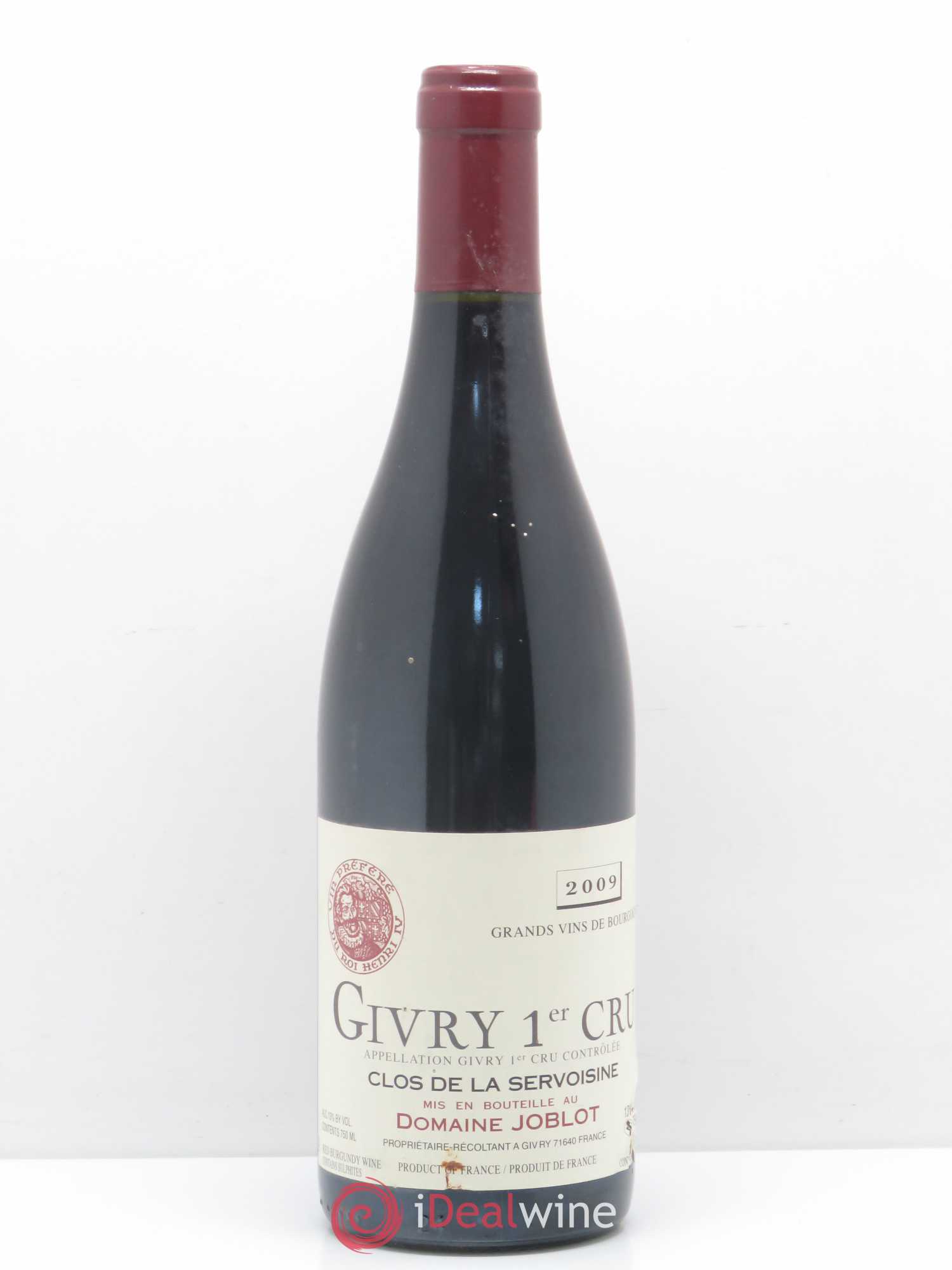 Givry 1er Cru Servoisine Joblot (Domaine) 2009 - Lot de 1 bouteille - 0
