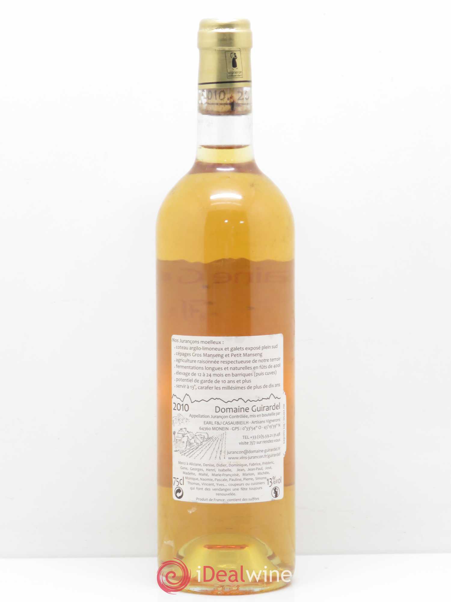 Jurançon Bi de prat Guirardel 2010 - Posten von 1 Flasche - 1