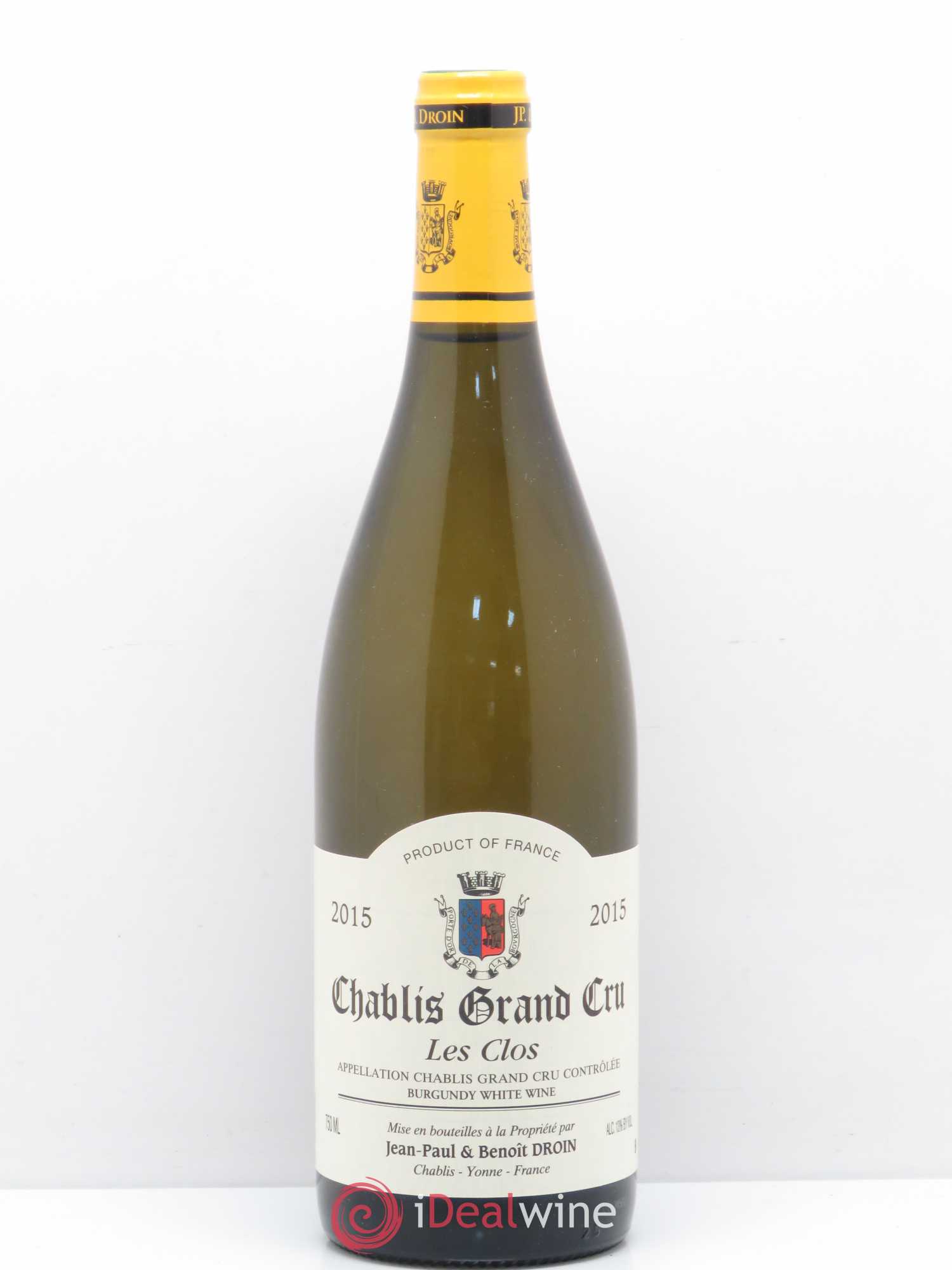 Chablis Grand Cru Les Clos Jean-Paul & Benoît Droin (Domaine) 2015 - Lot de 1 bouteille - 0