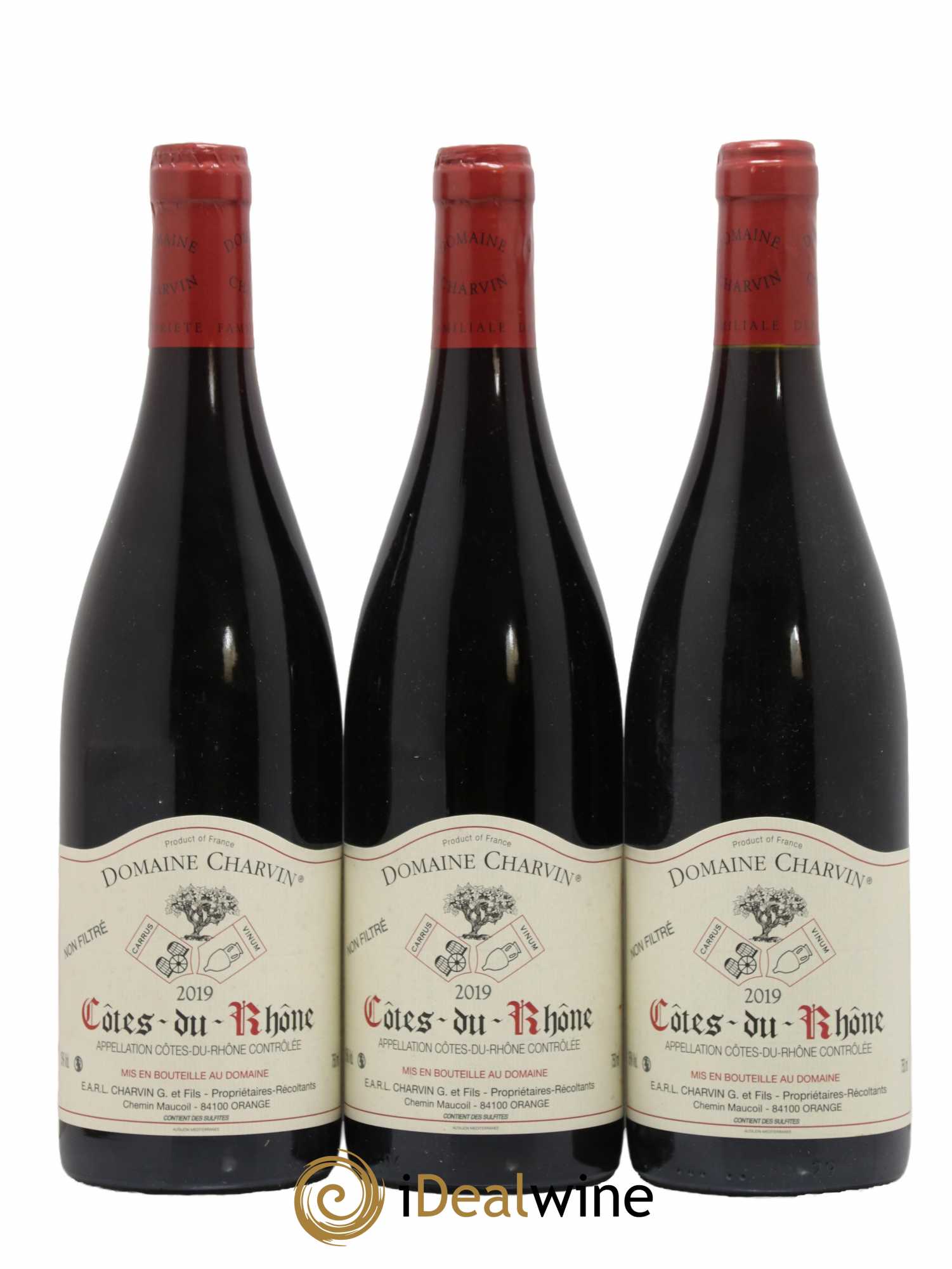 Côtes-du-Rhône Charvin (Domaine) 2019 - Lot de 3 bouteilles - 0