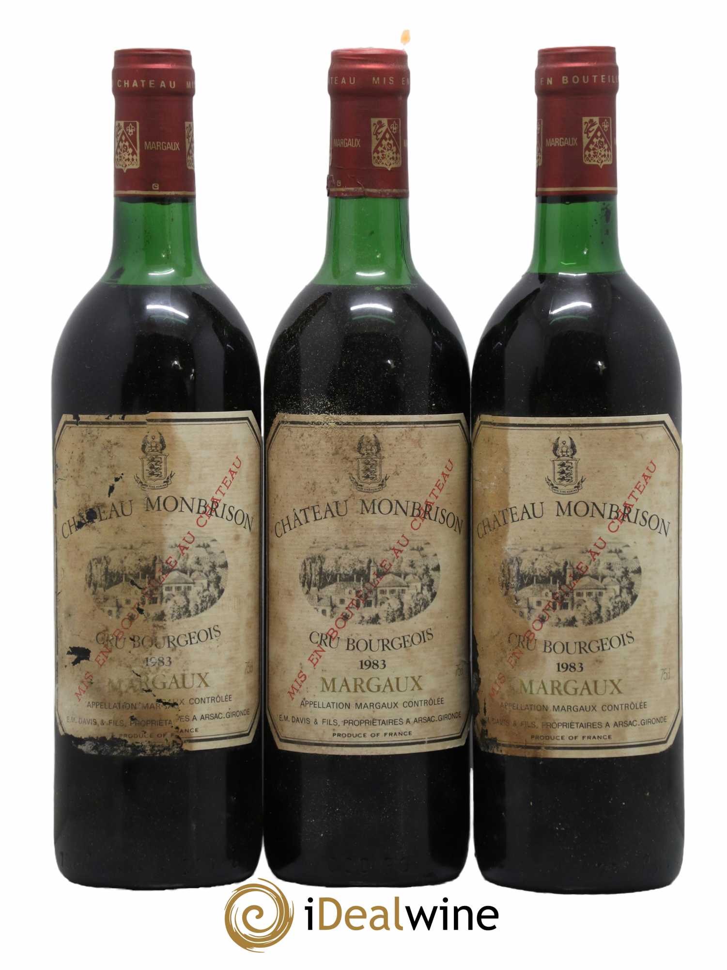 Château Monbrison 1983 - Lot de 3 bouteilles - 0