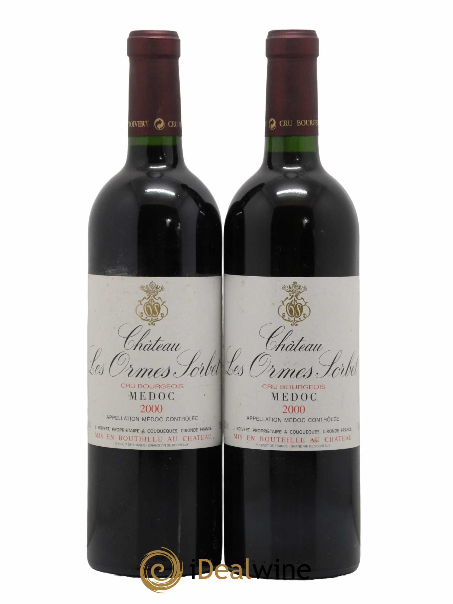 Château les Ormes Sorbet Cru Bourgeois 2000 - Lot de 2 bouteilles - 0