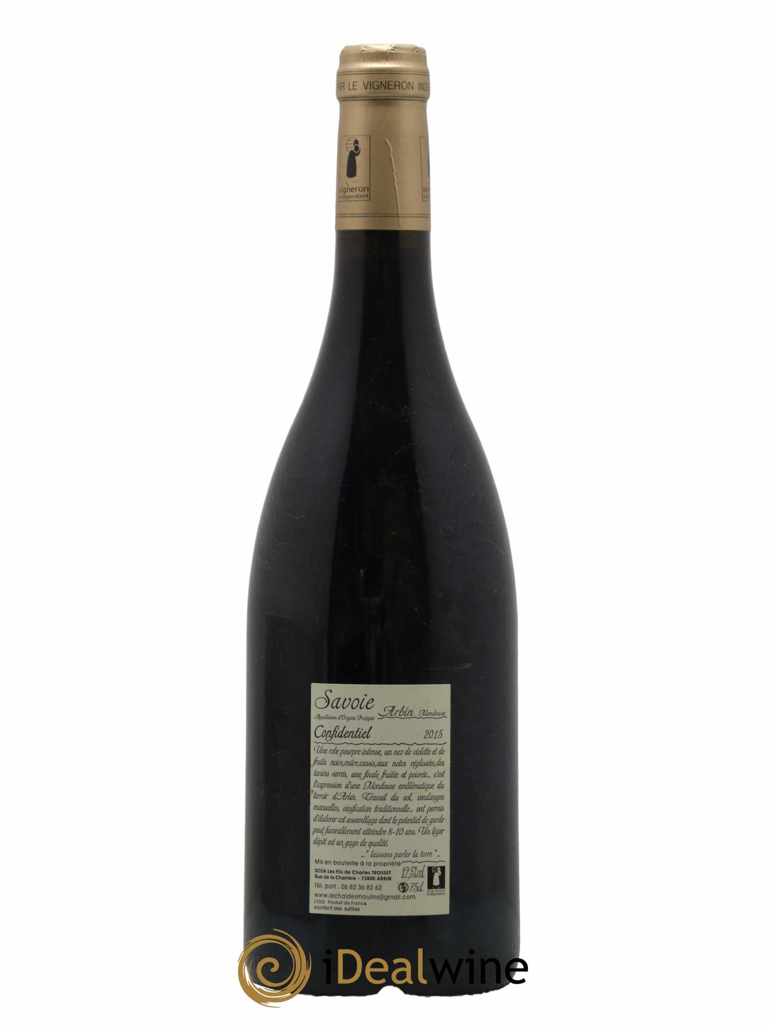 Vin de Savoie Arbin Mondeuse Confidentiel Trosset 2015 - Lot de 1 bouteille - 1
