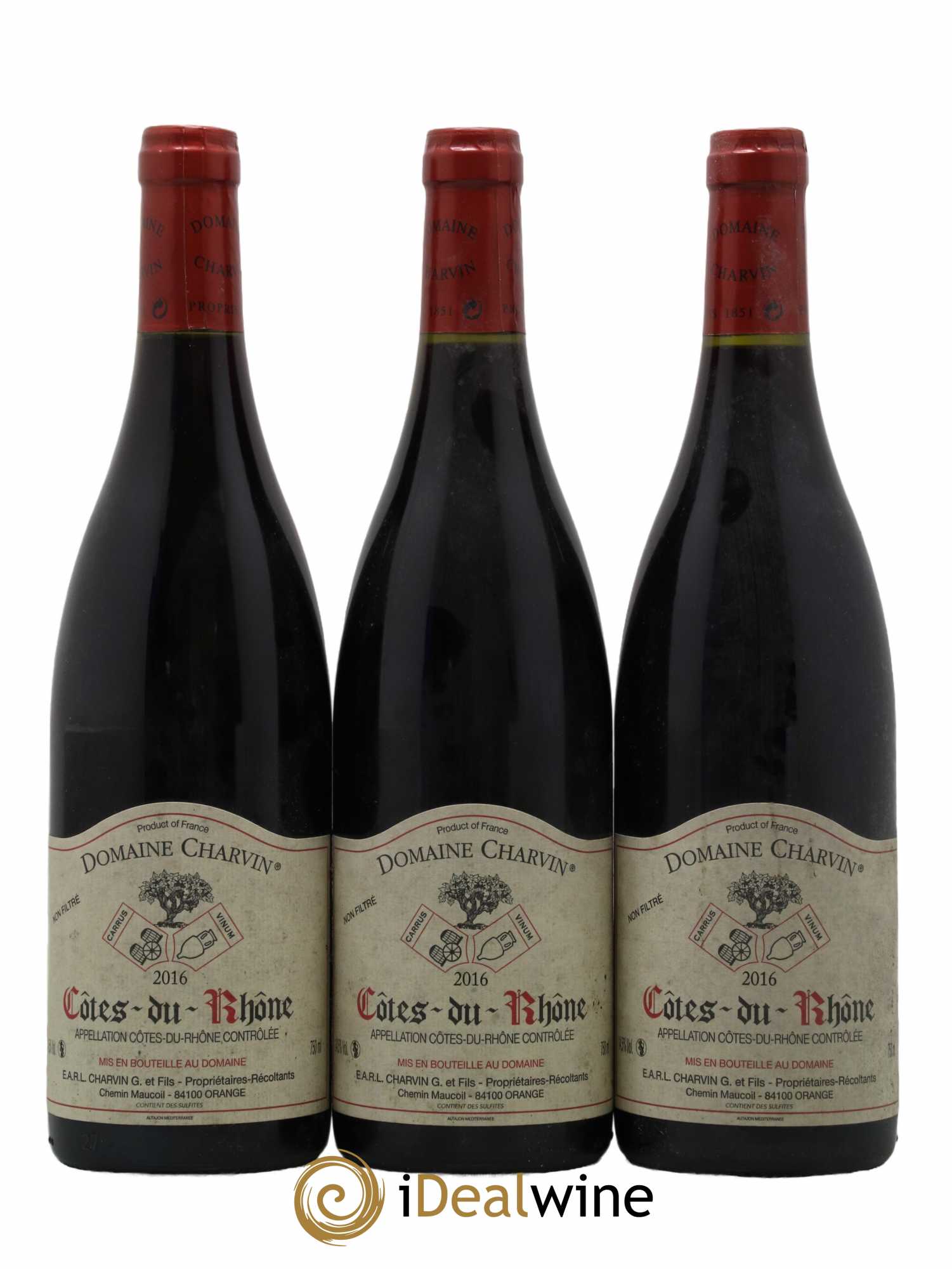 Côtes-du-Rhône Charvin (Domaine) 2016 - Lot de 3 bouteilles - 0