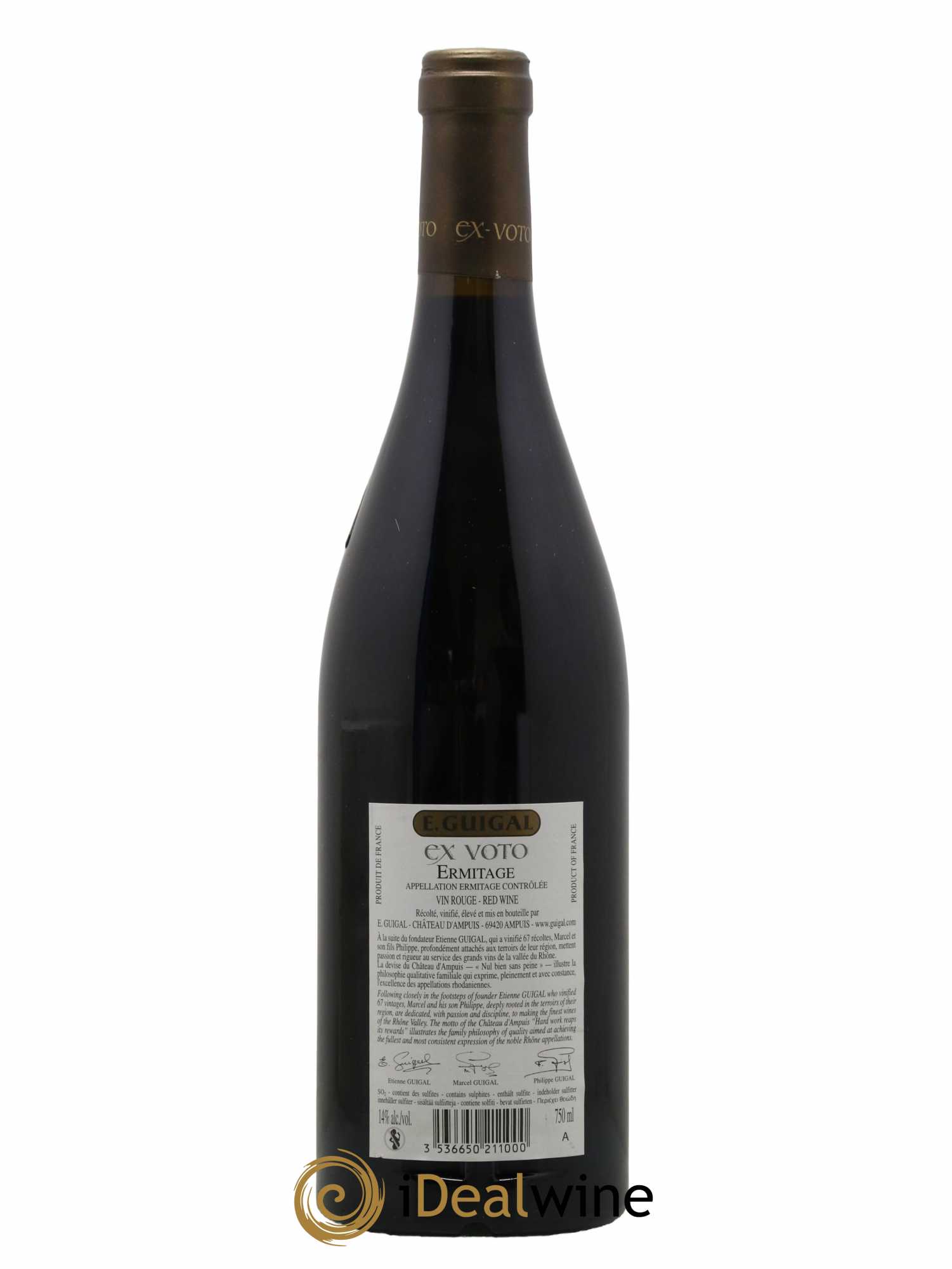 Ermitage Ex Voto Guigal 2015 - Lot de 1 bouteille - 1