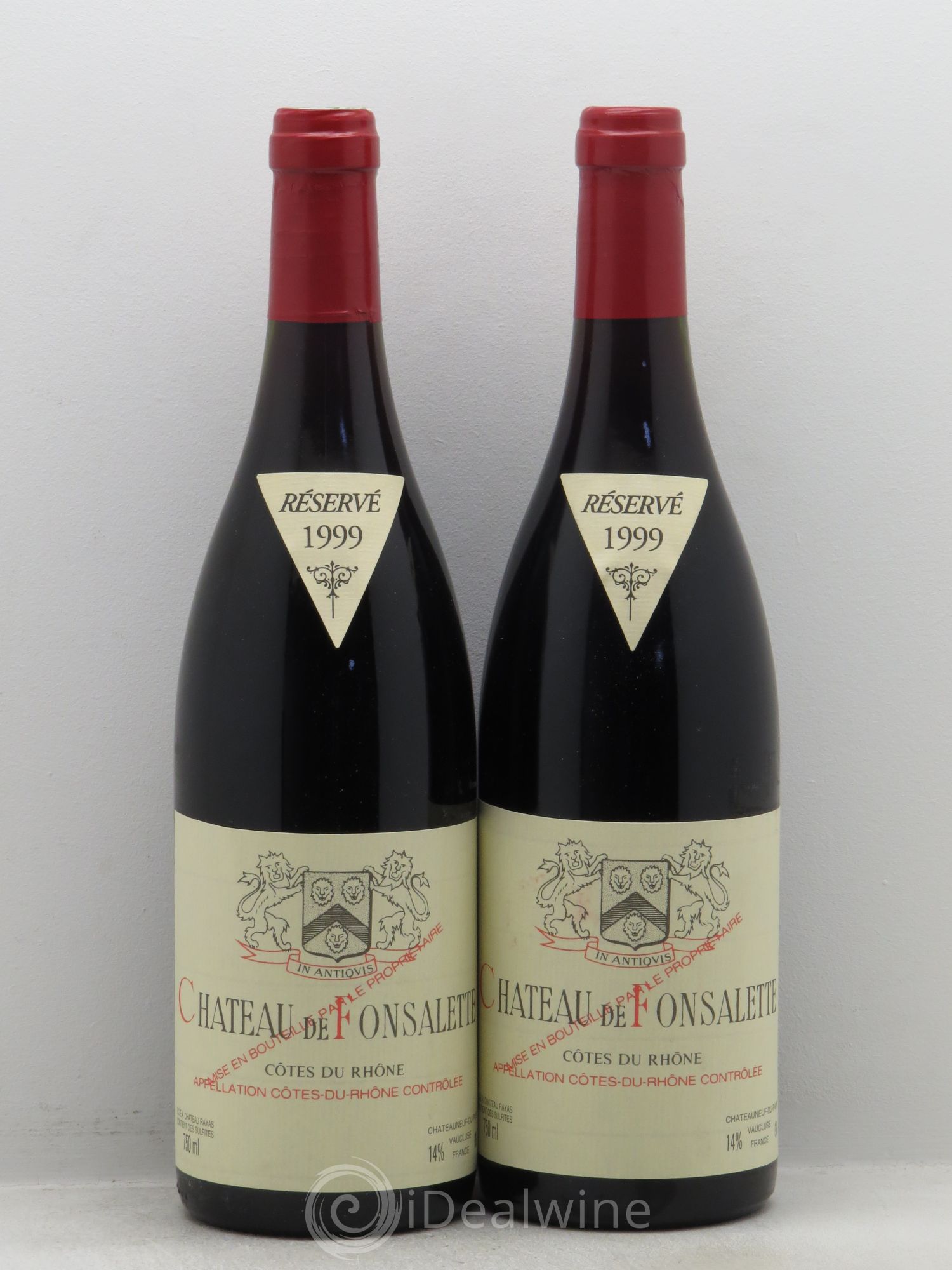 Côtes-du-Rhône Château de Fonsalette Emmanuel Reynaud 1999 - Lot de 2 bouteilles - 0