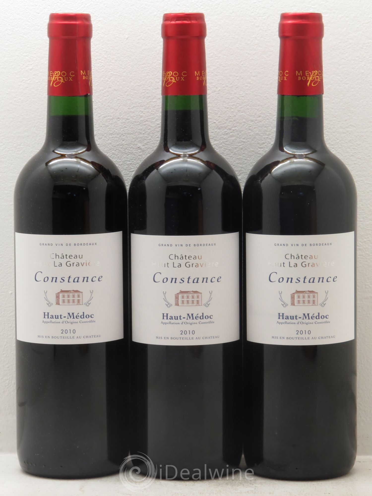 Haut Médoc Château Haut La Gravière Cuvée Constance (sans prix de réserve) 2010 - Posten von 3 Flaschen - 0
