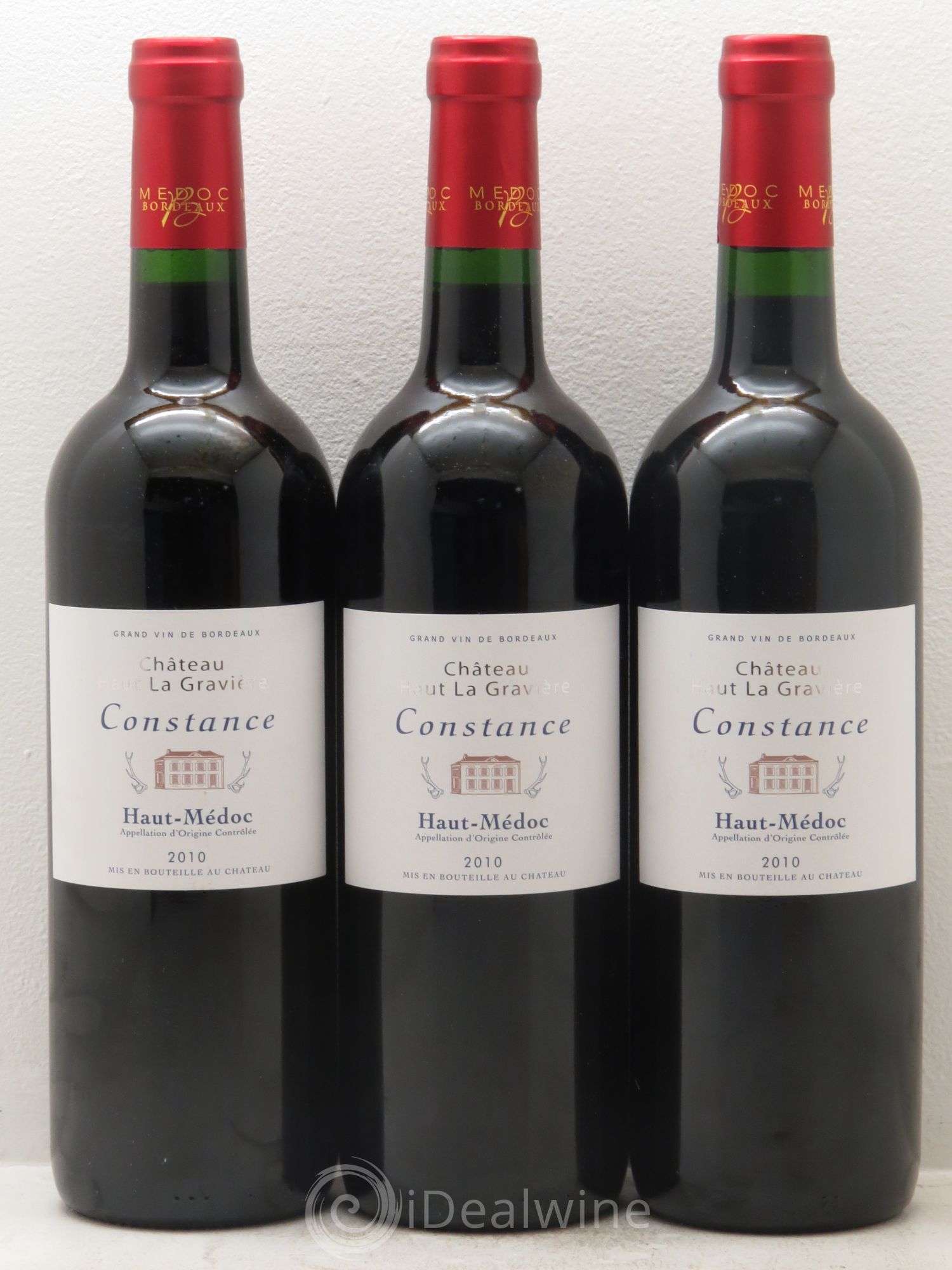 Haut Médoc Château Haut La Gravière Cuvée Constance (sans prix de réserve) 2010 - Posten von 3 Flaschen - 0